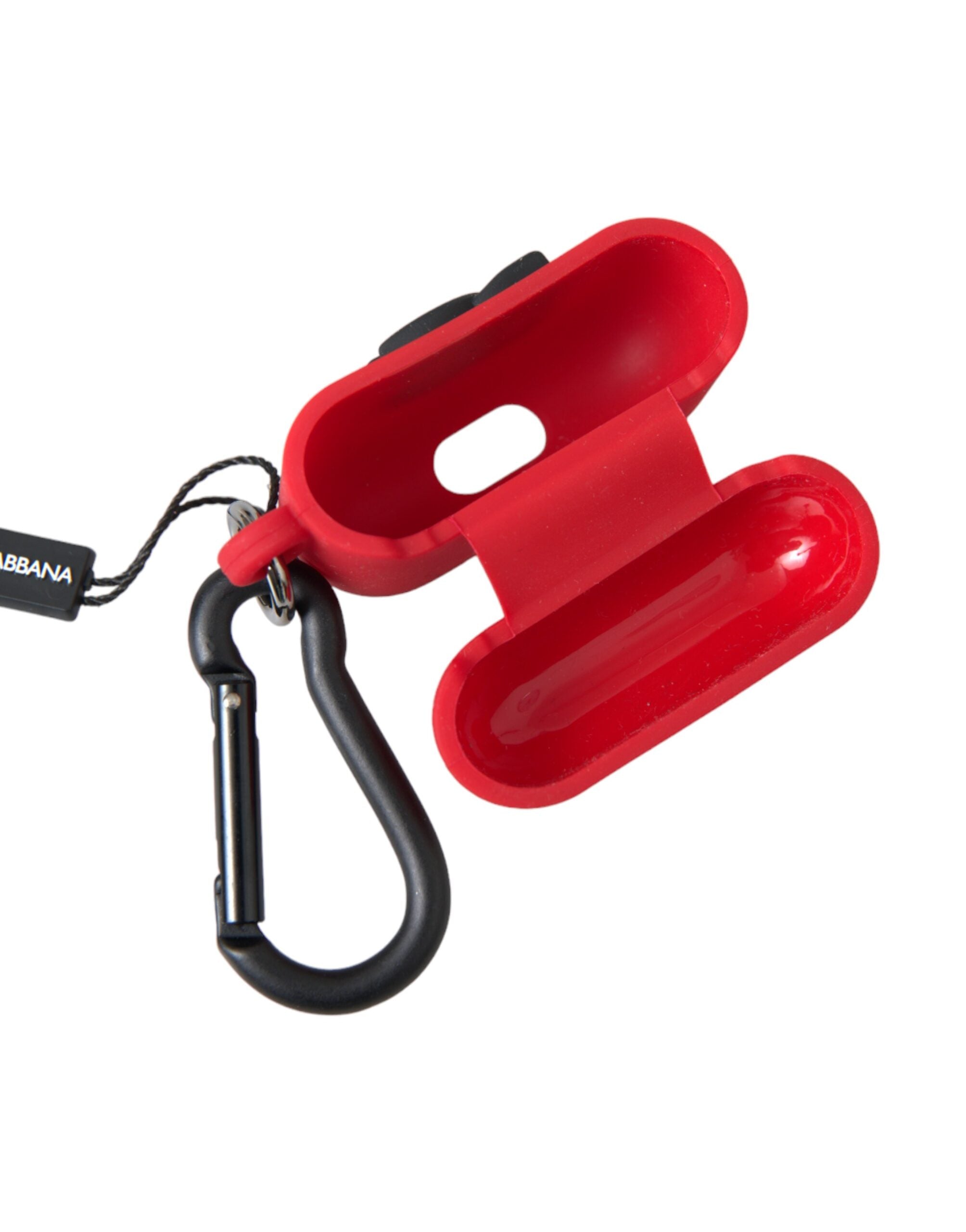 Red Silicone Rubber Logo Embossed Airpods Case - ventzia