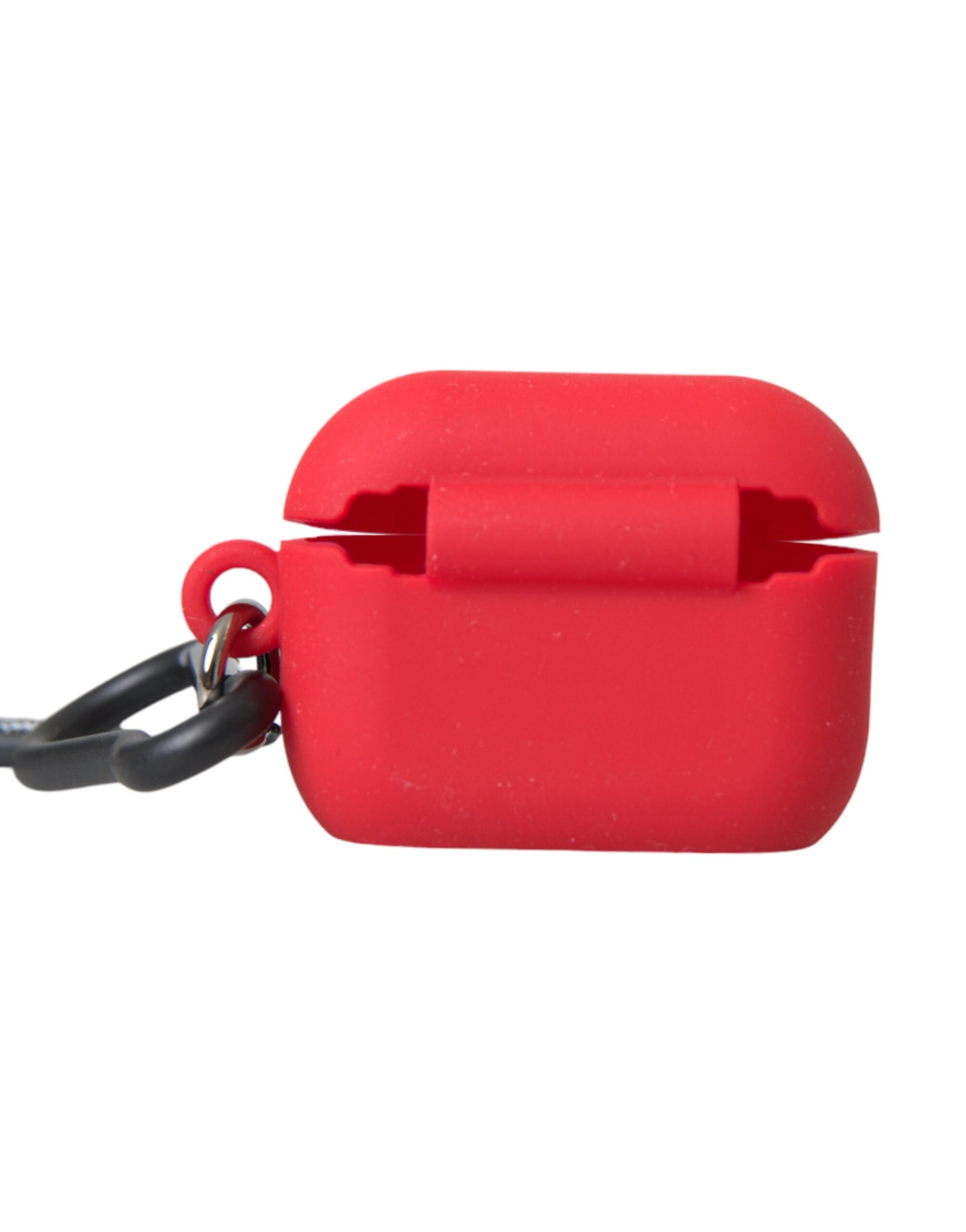 Red Silicone Rubber Logo Embossed Airpods Case - ventzia