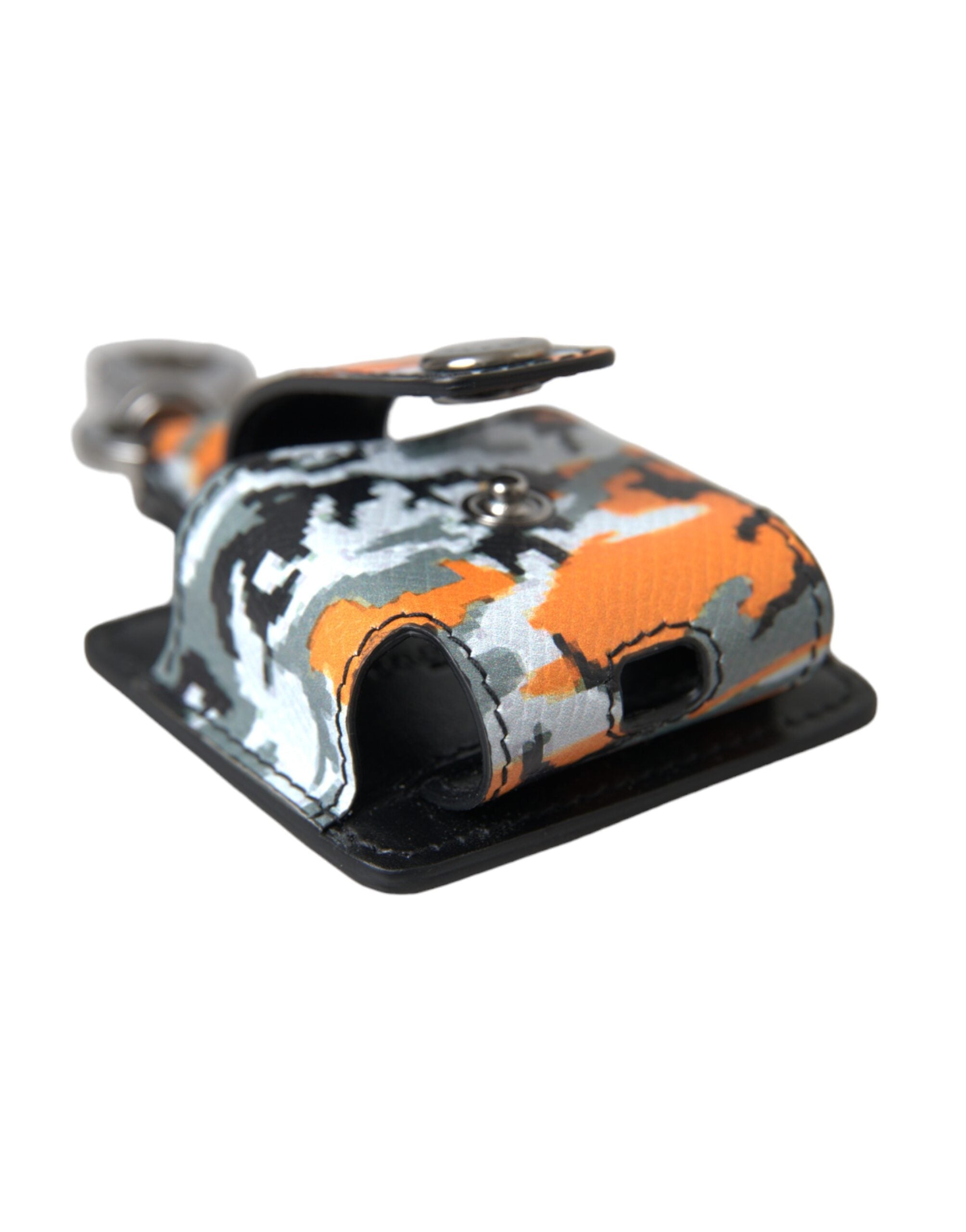 Multicolor Camouflage Print Leather Metal Airpods Case - ventzia