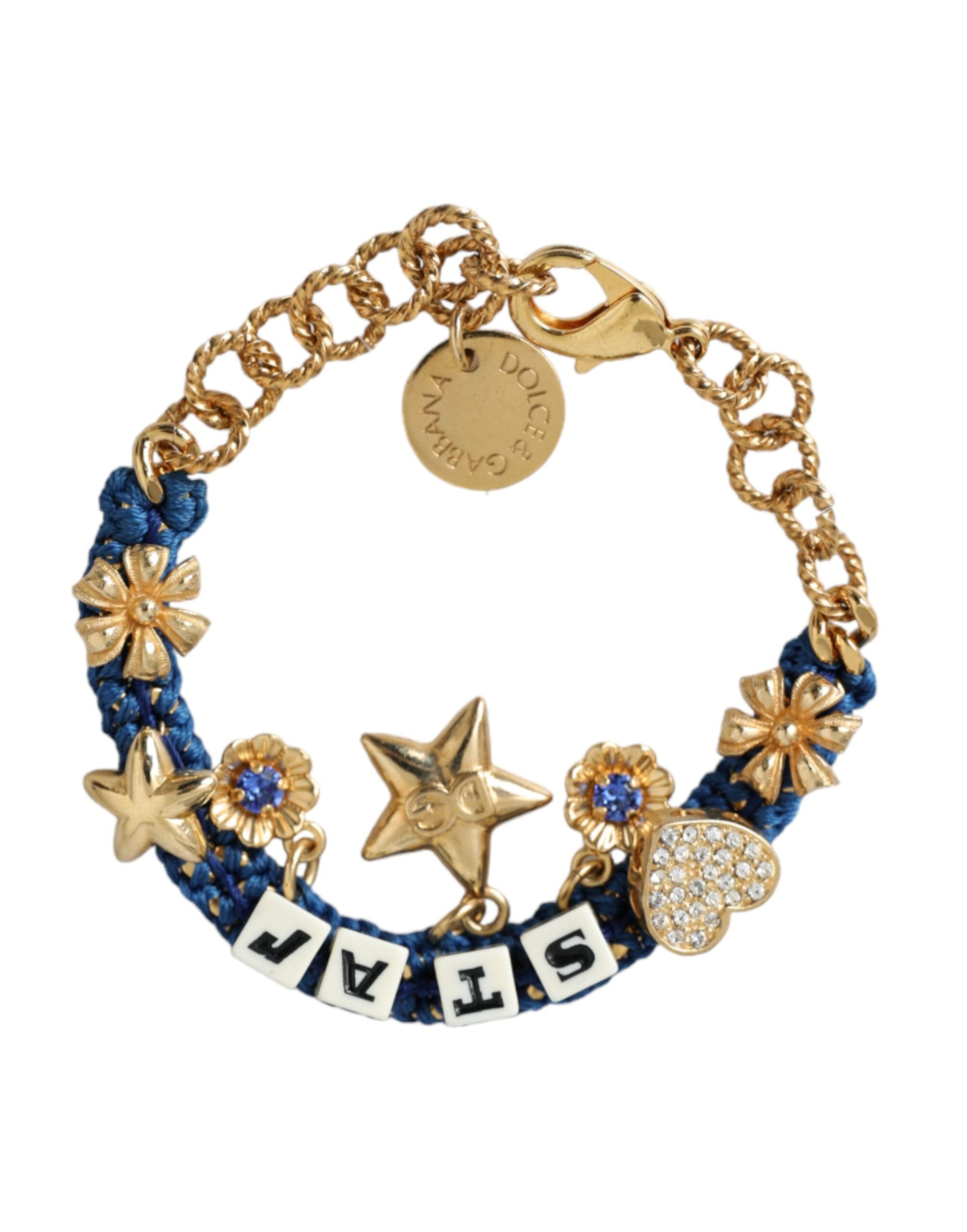 Gold Tone Brass Chain Star Fashion Bracelet - ventzia