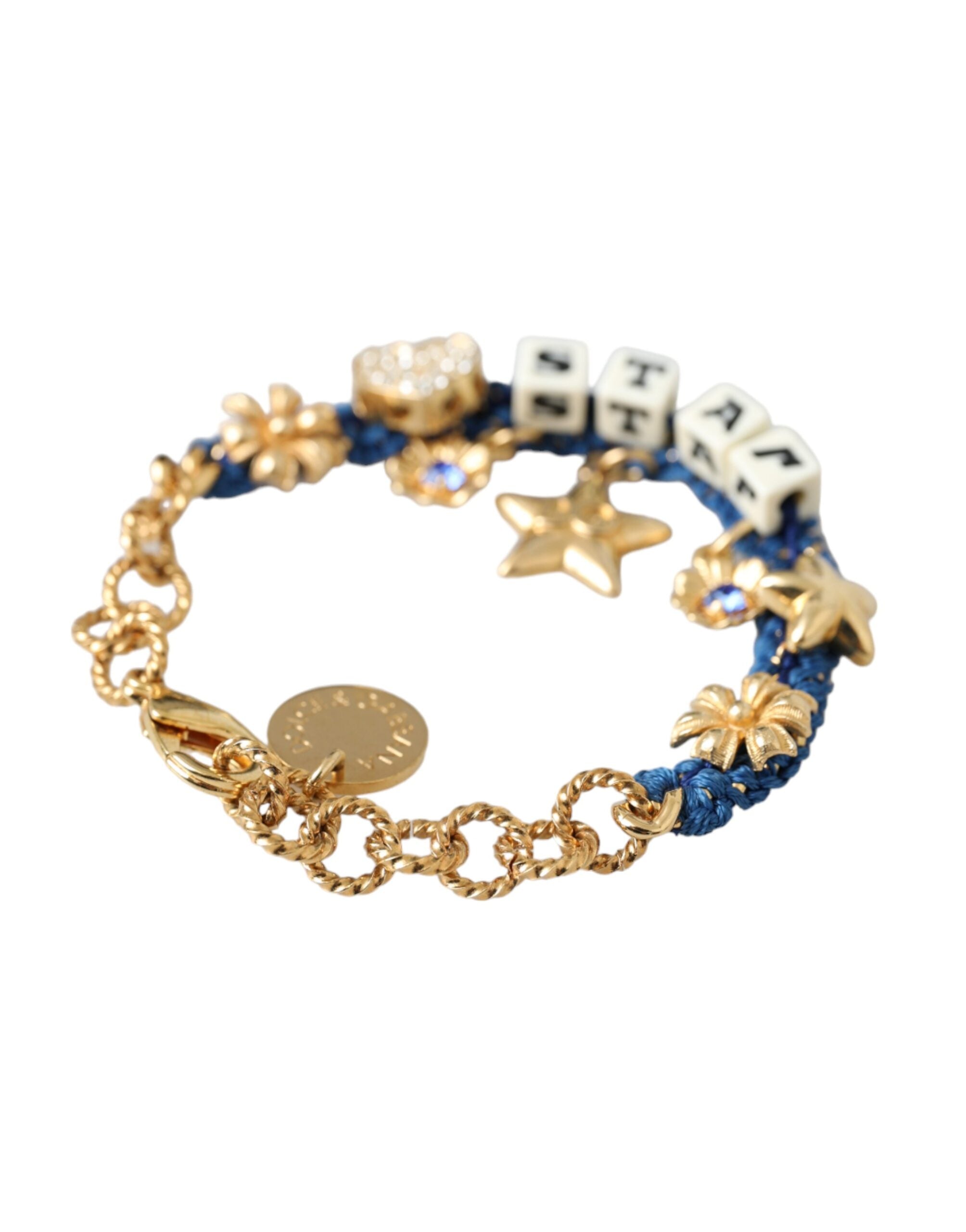 Gold Tone Brass Chain Star Fashion Bracelet - ventzia