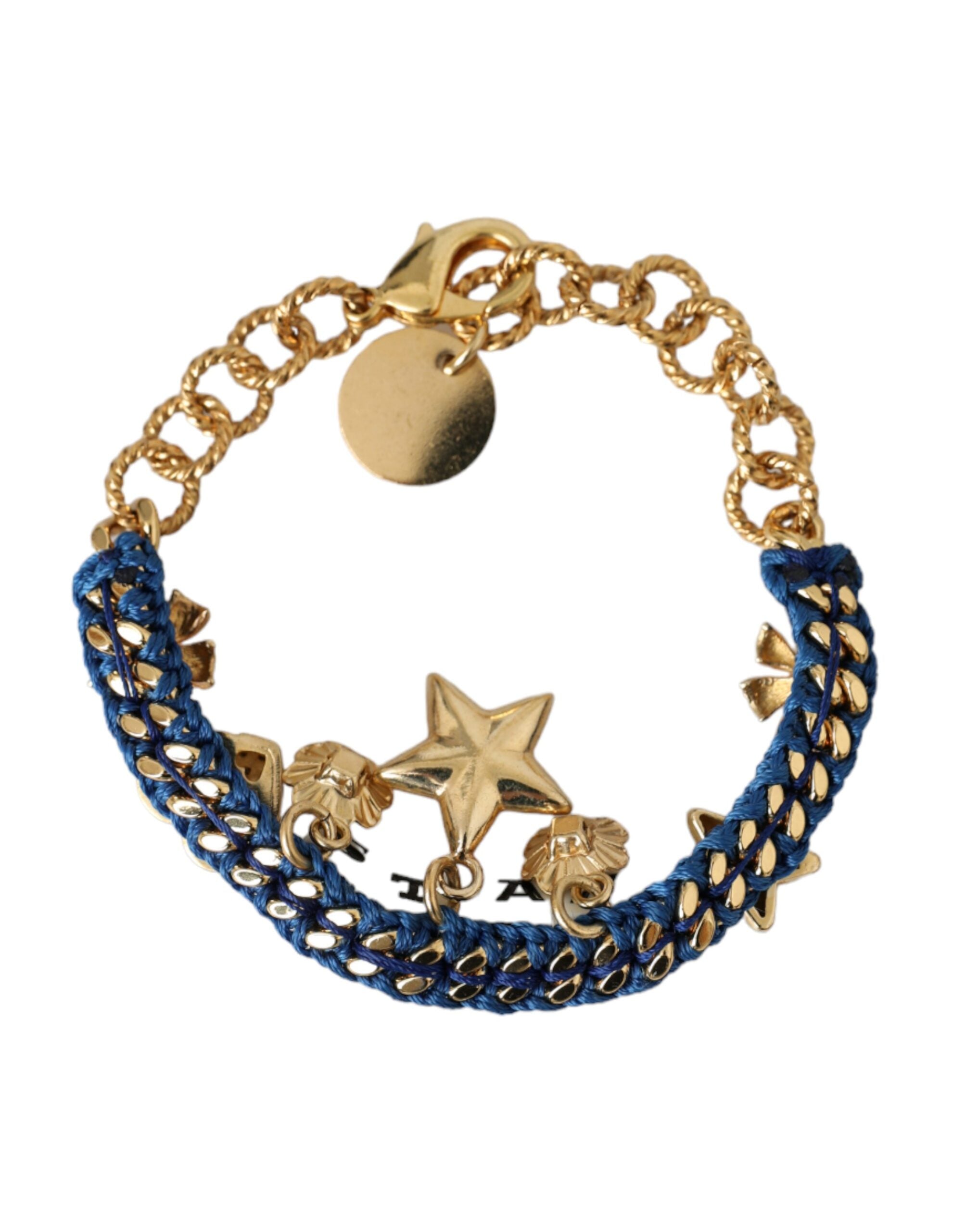Gold Tone Brass Chain Star Fashion Bracelet - ventzia