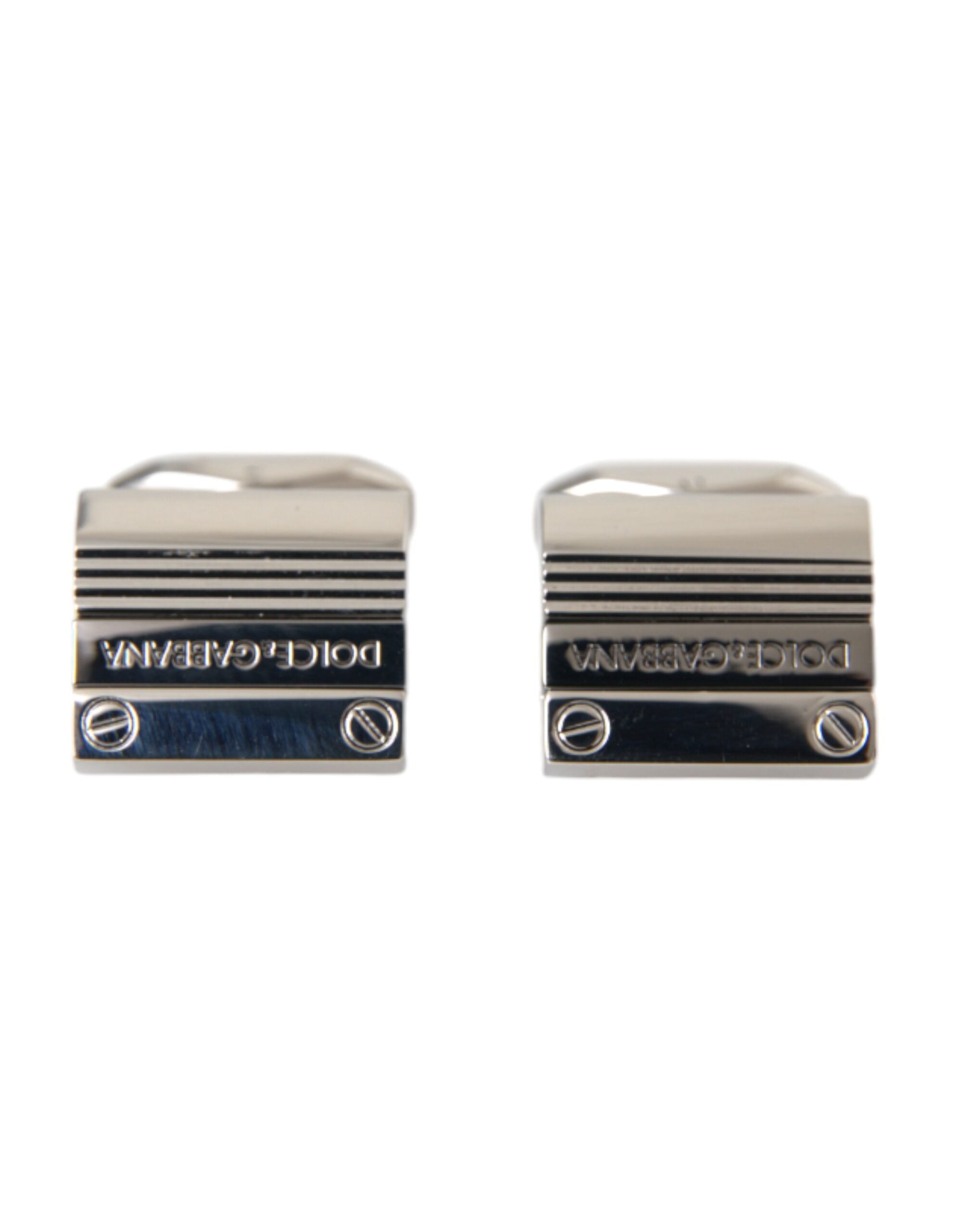Silver Plated Metal Brass DG Logo Pin Cufflinks - ventzia