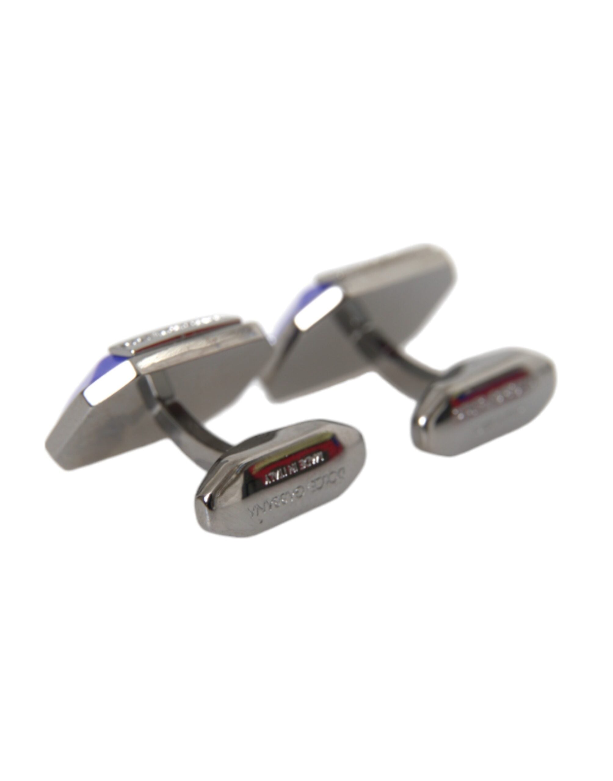 Silver Plated Brass Pin Crystal Cufflinks - ventzia
