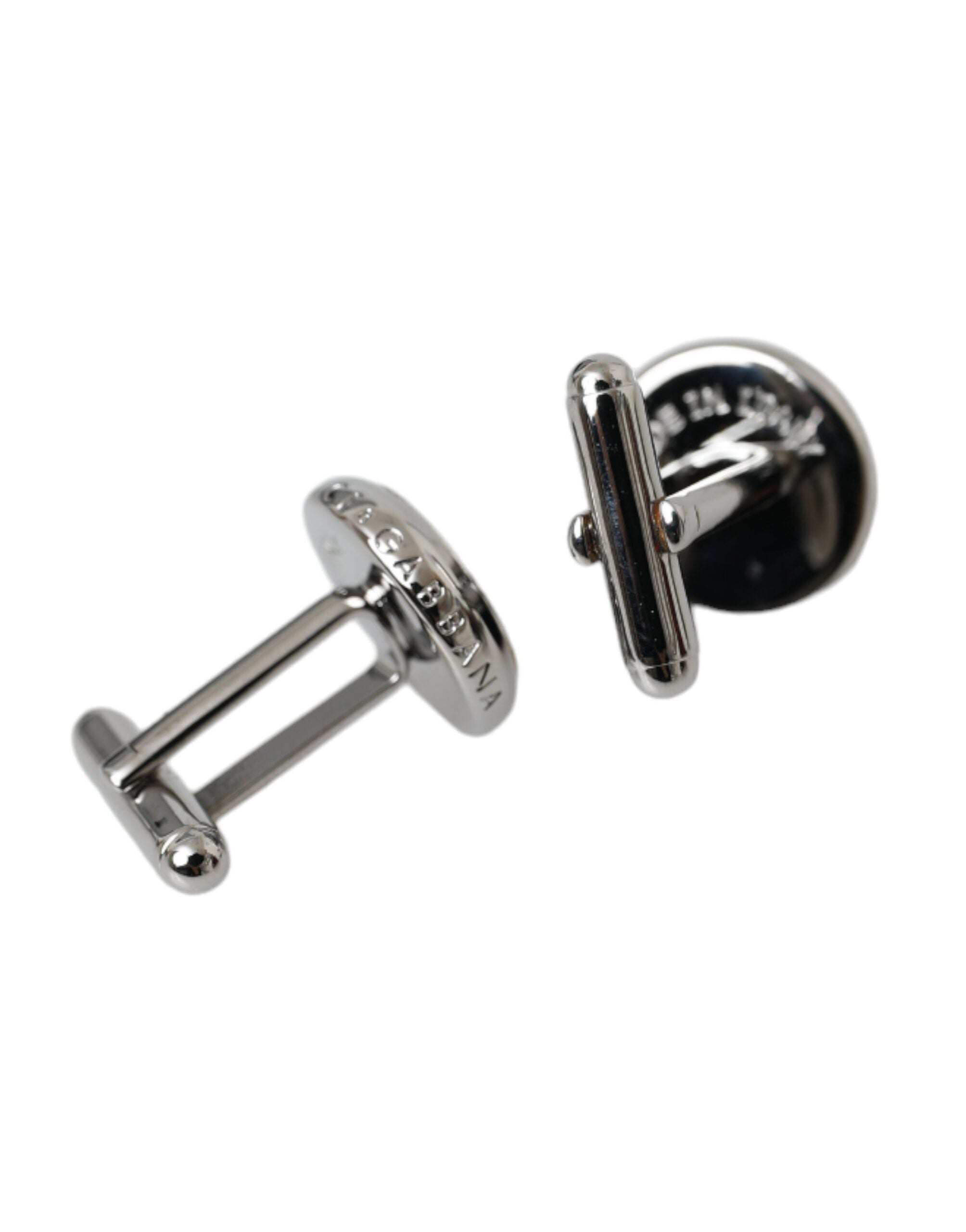 Silver Plated Brass Round Pin Men Cufflinks - ventzia