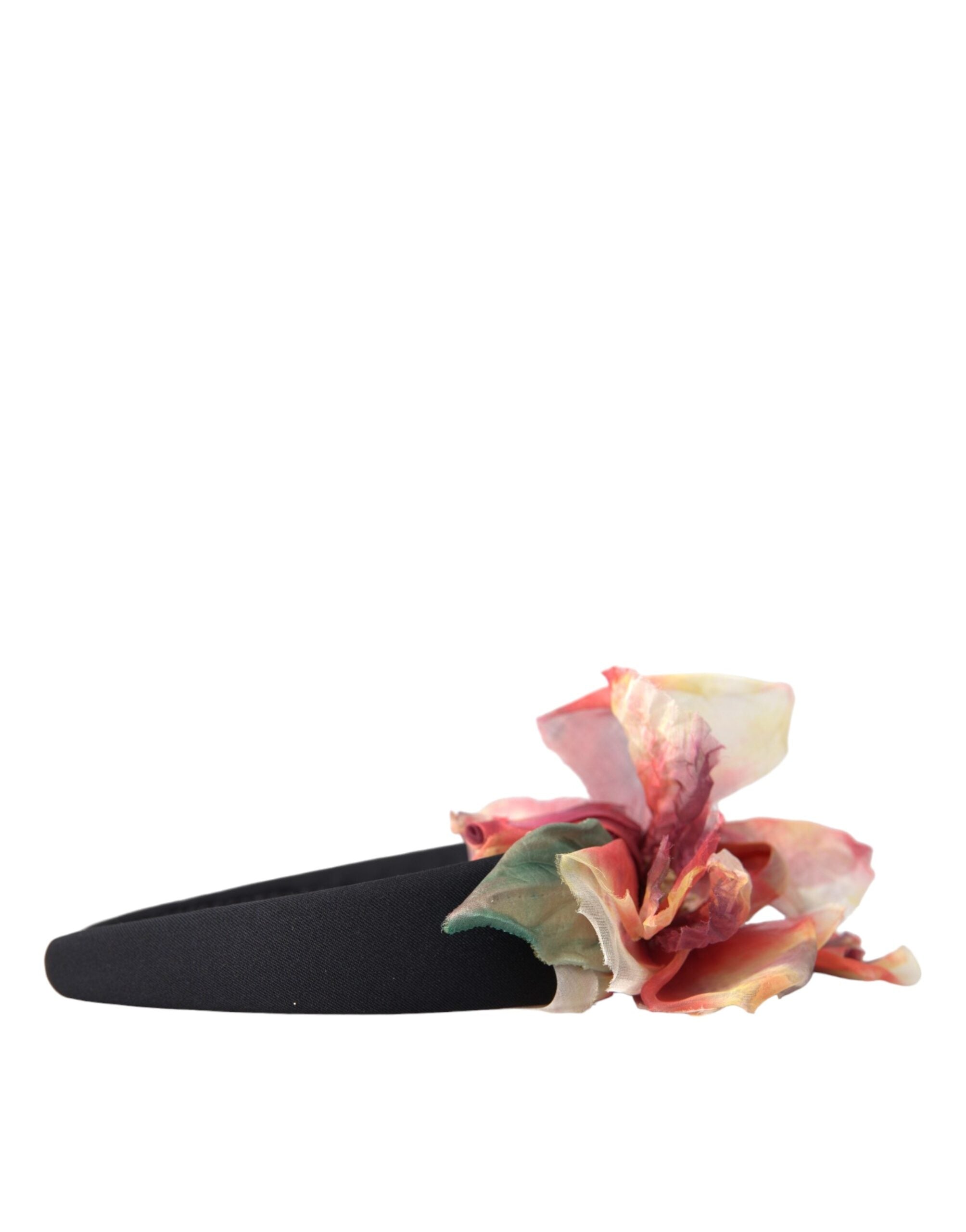 Rose Pink Silk Floral Black Tiara Women Hairband Diadem - ventzia