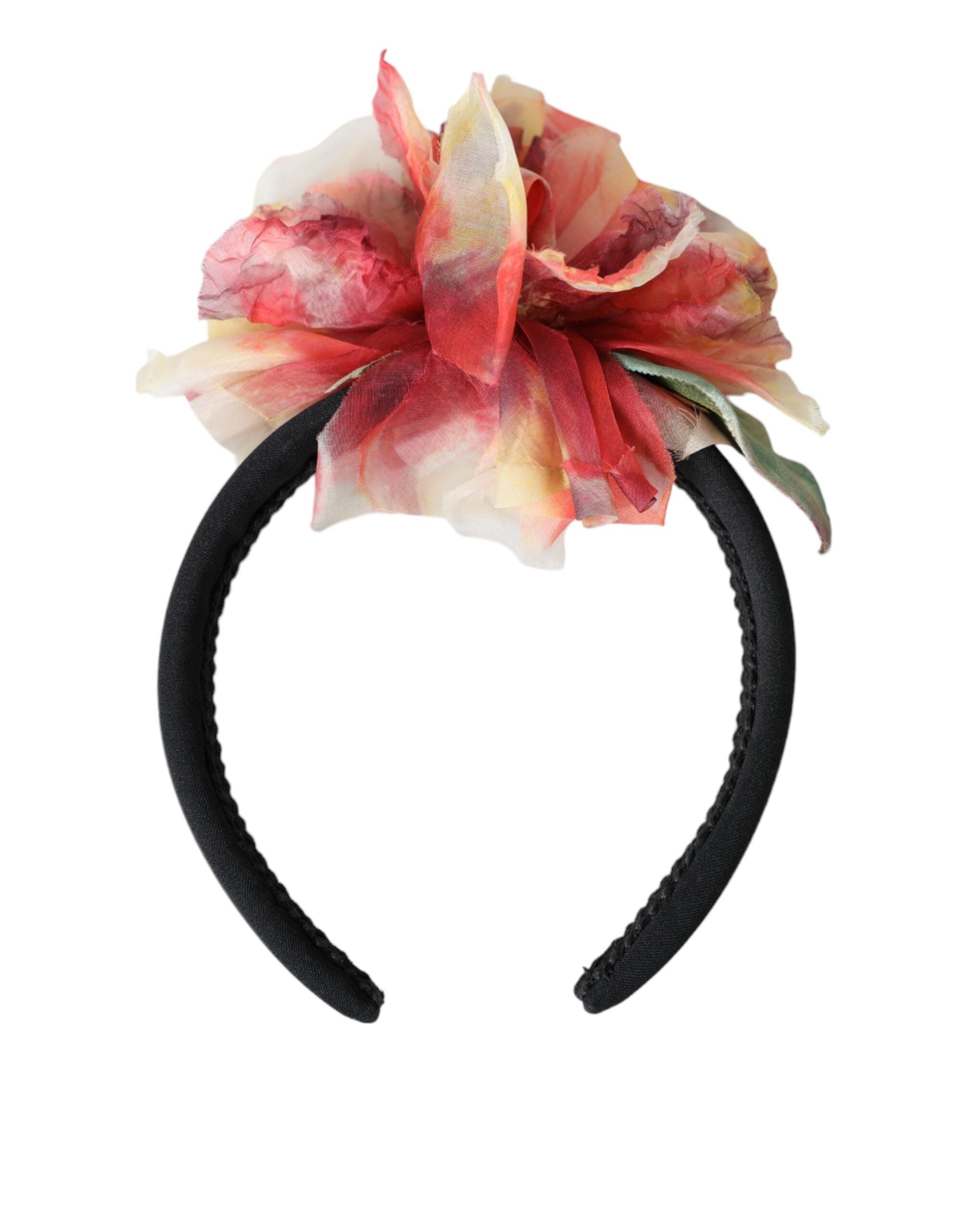 Rose Pink Silk Floral Black Tiara Women Hairband Diadem - ventzia