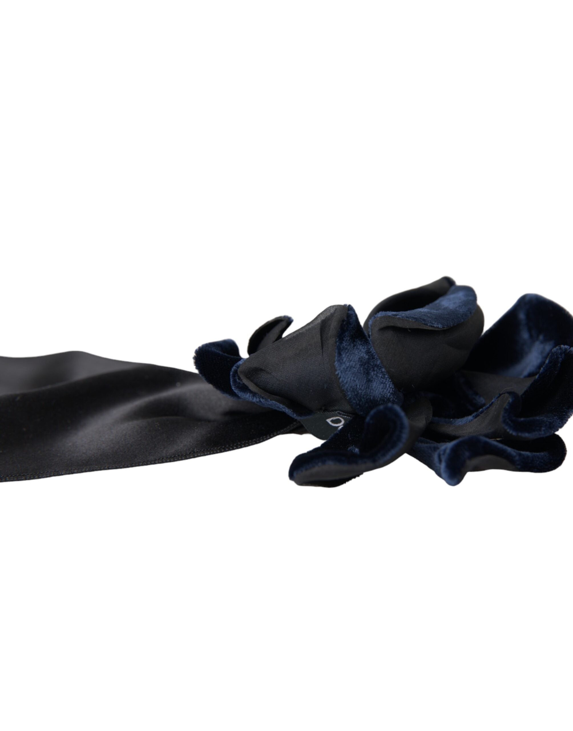 Black Silk Gold Brass Floral Hair Pin Brooch - ventzia