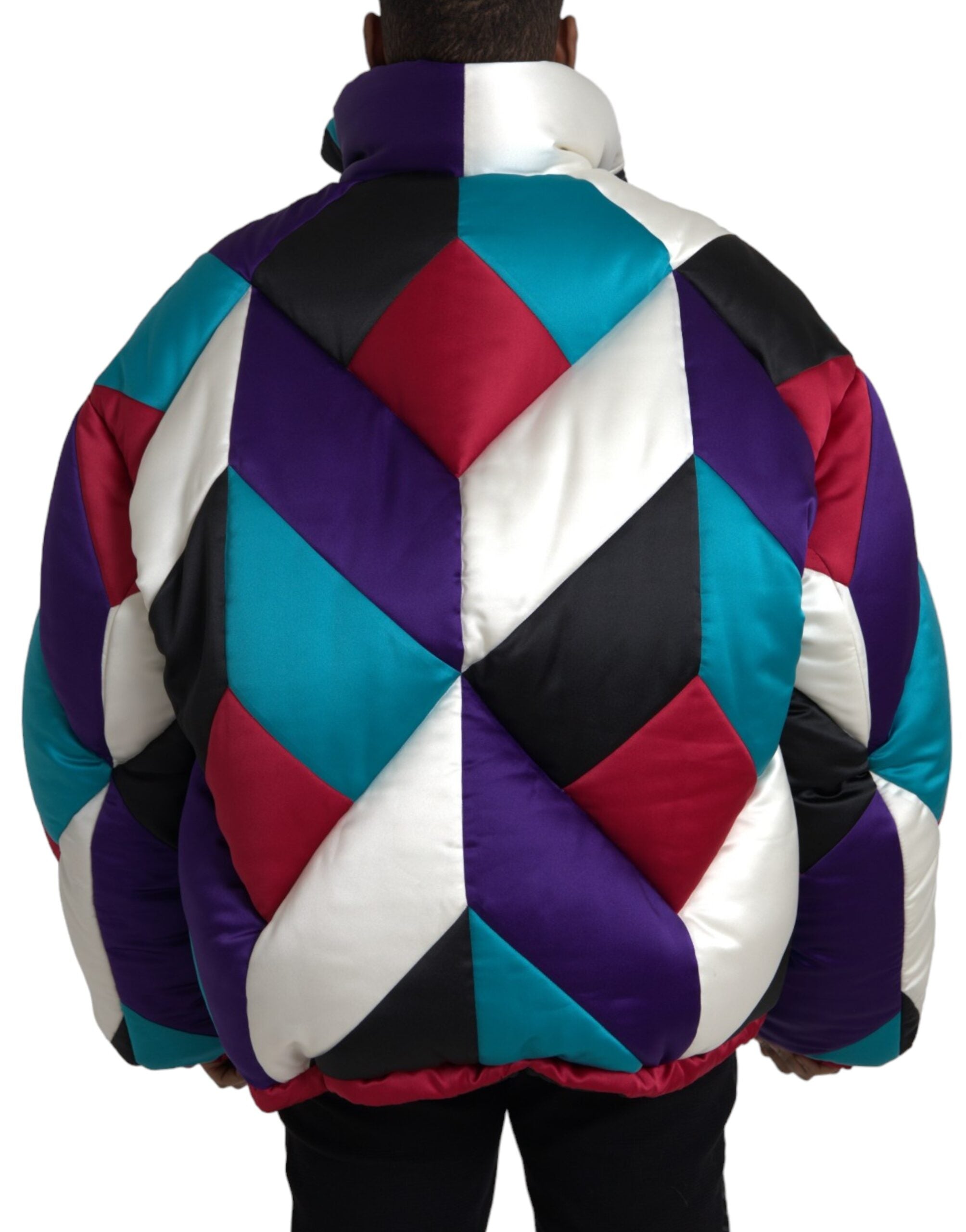 Multicolor Logo Windbreaker Puffer Jacket - ventzia