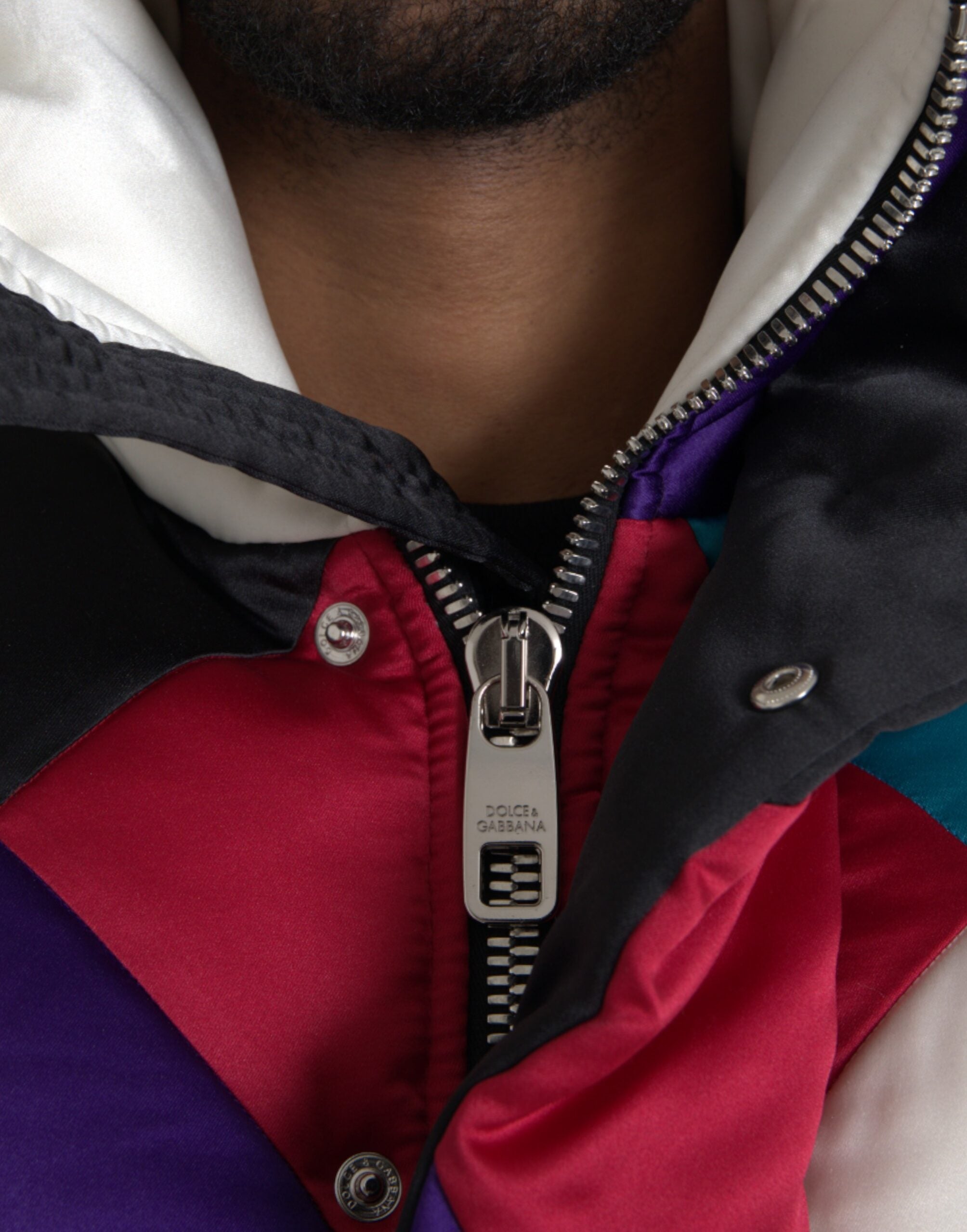 Multicolor Logo Windbreaker Puffer Jacket - ventzia