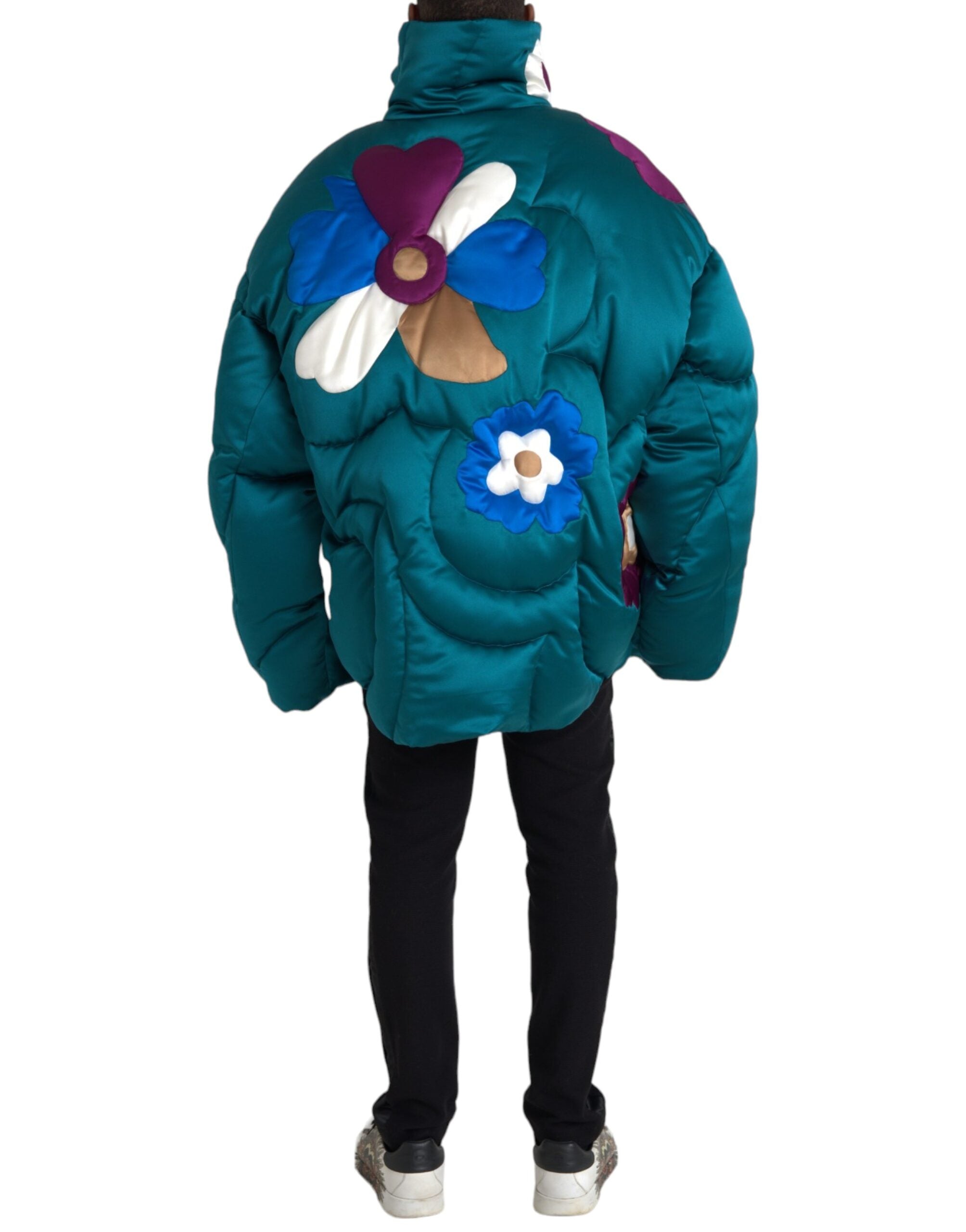 Multicolor Floral Windbreaker Puffer Jacket - ventzia