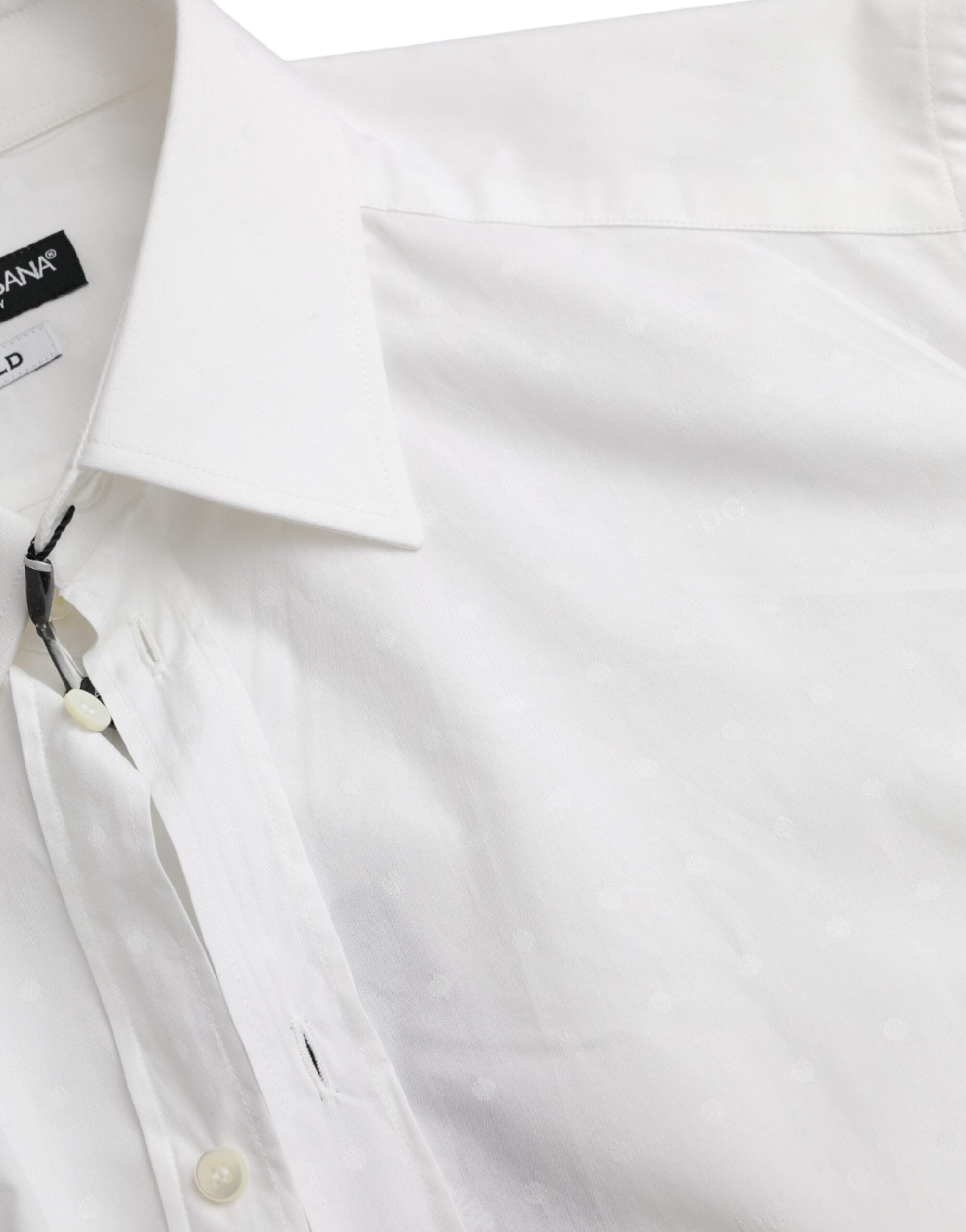 White Logo Cotton Men Dress GOLD Shirt - ventzia