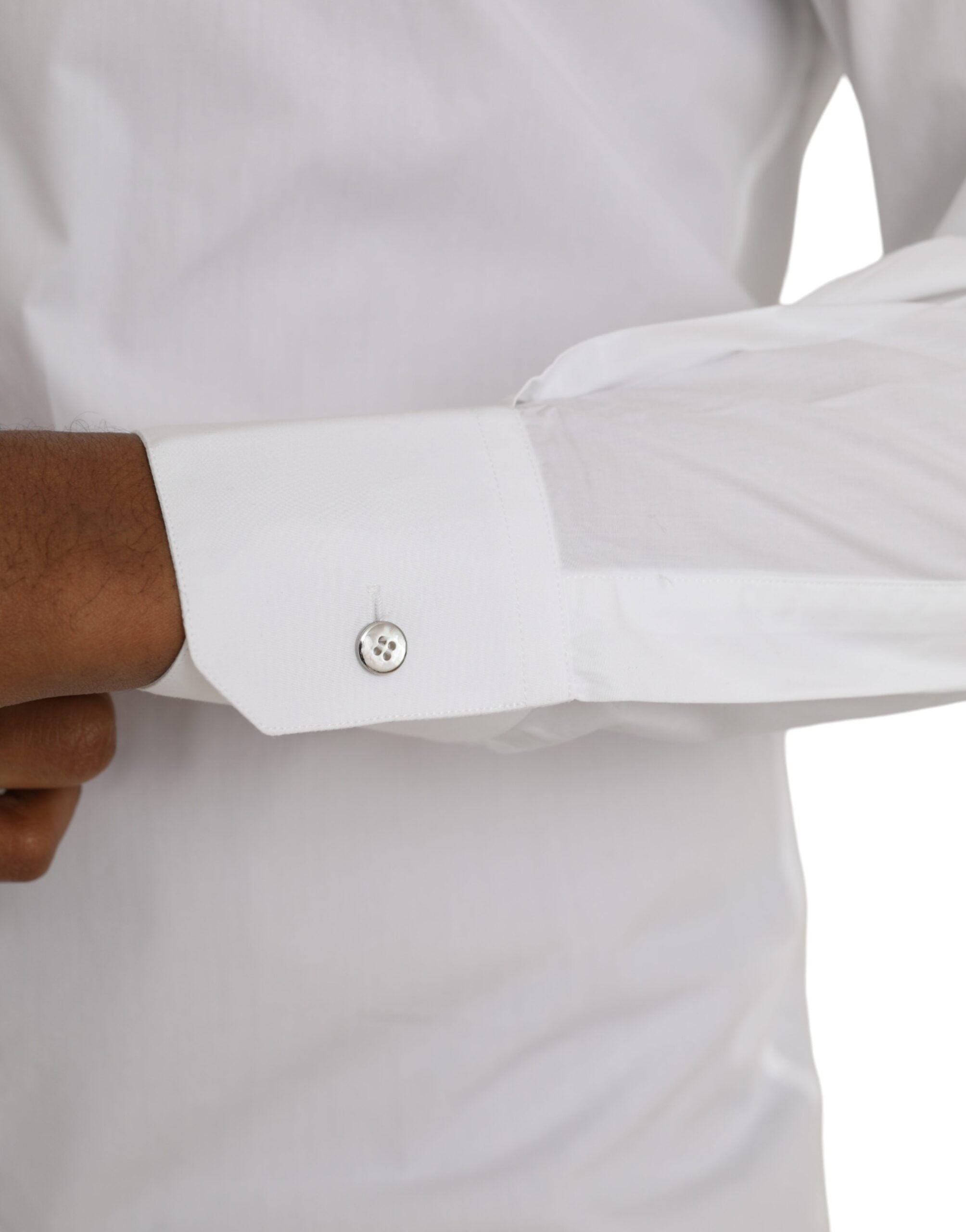 White Cotton Long Sleeve Dress MARTINI Shirt - ventzia