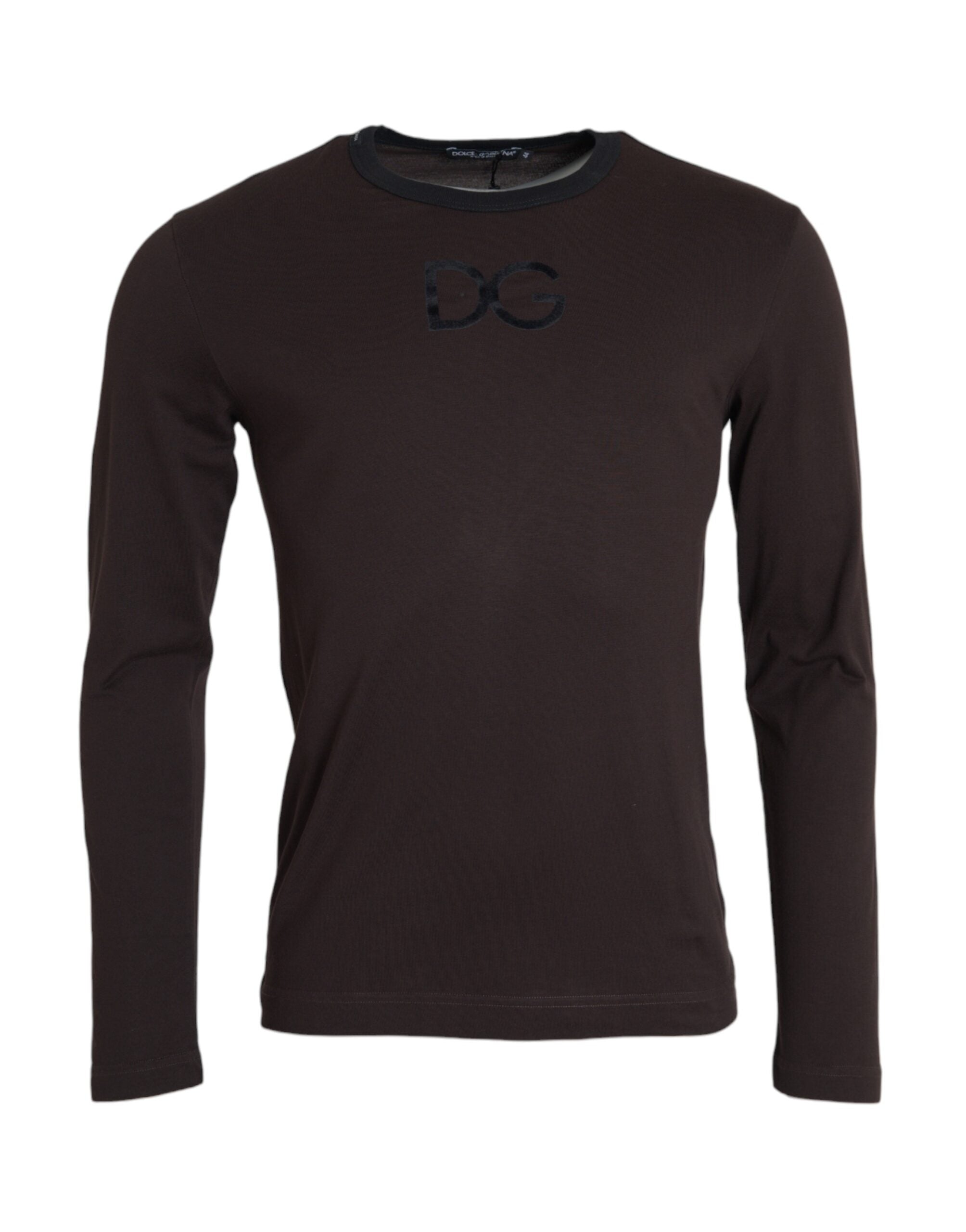 Brown DG Logo Crewneck Pullover Sweater - ventzia