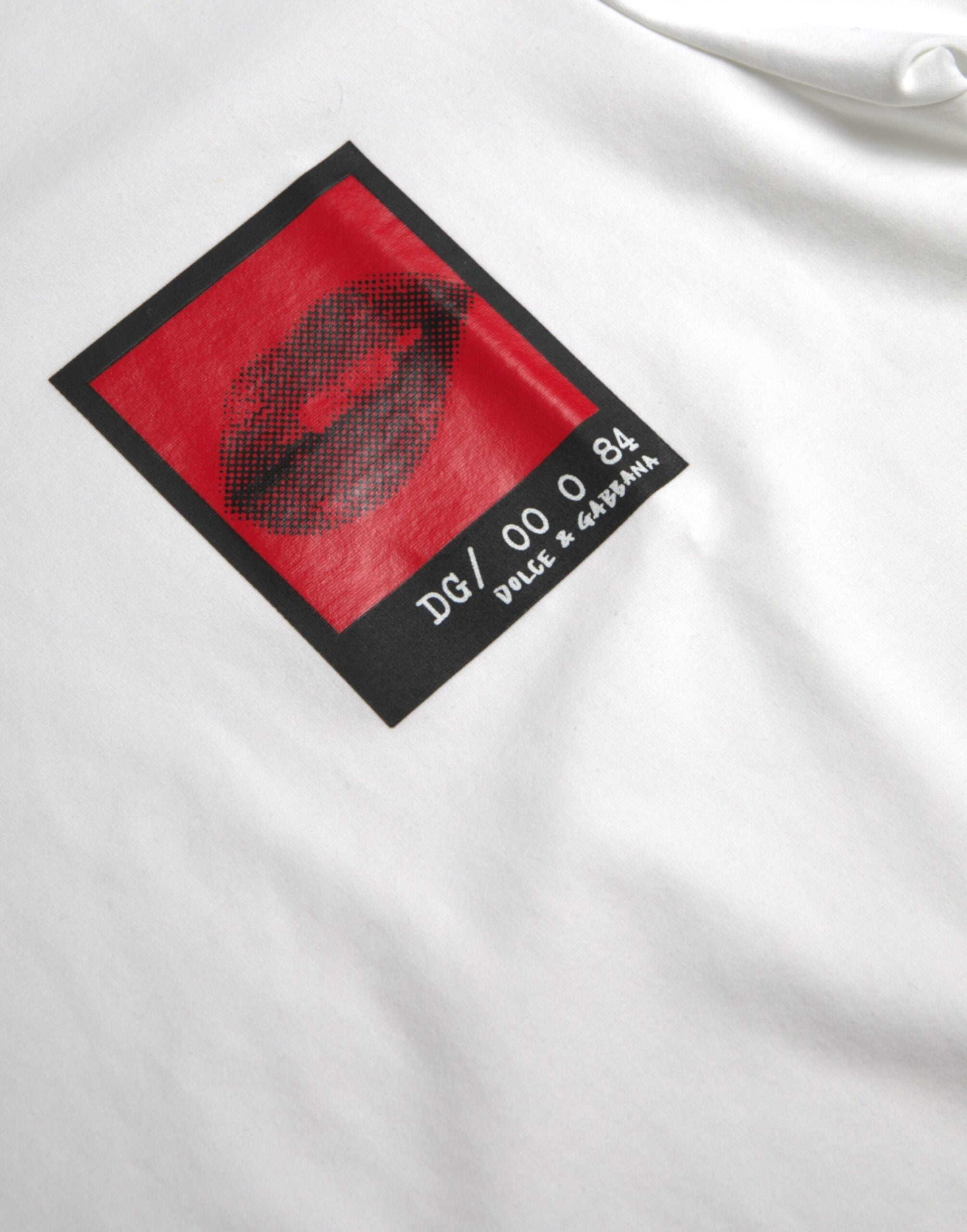 White Red Lips Print Cotton Men T-shirt - ventzia