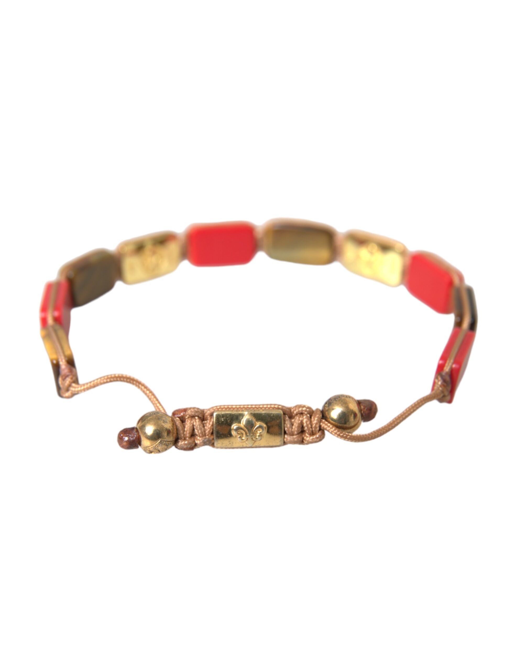 CZ Tiger Eye Red Coral 925 Silver Men Bracelet - ventzia