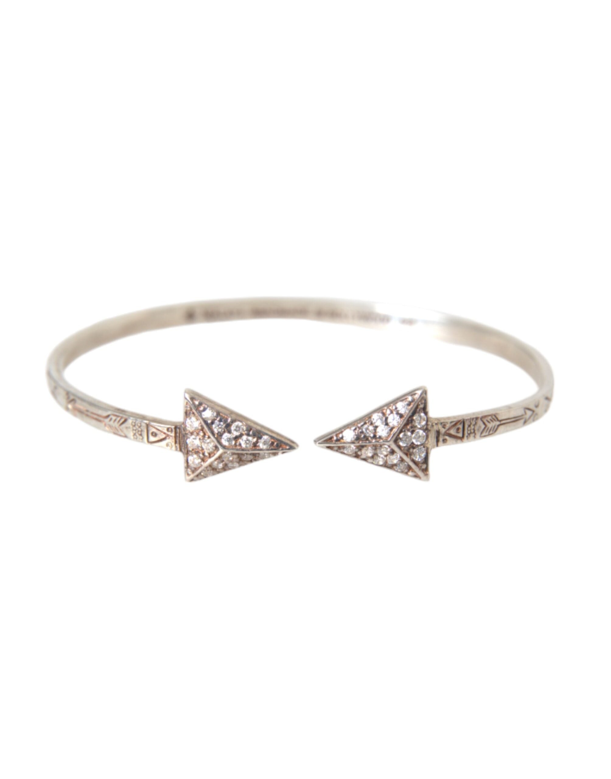 Arrow Crystal 925 Silver Bangle Bracelet Women - ventzia