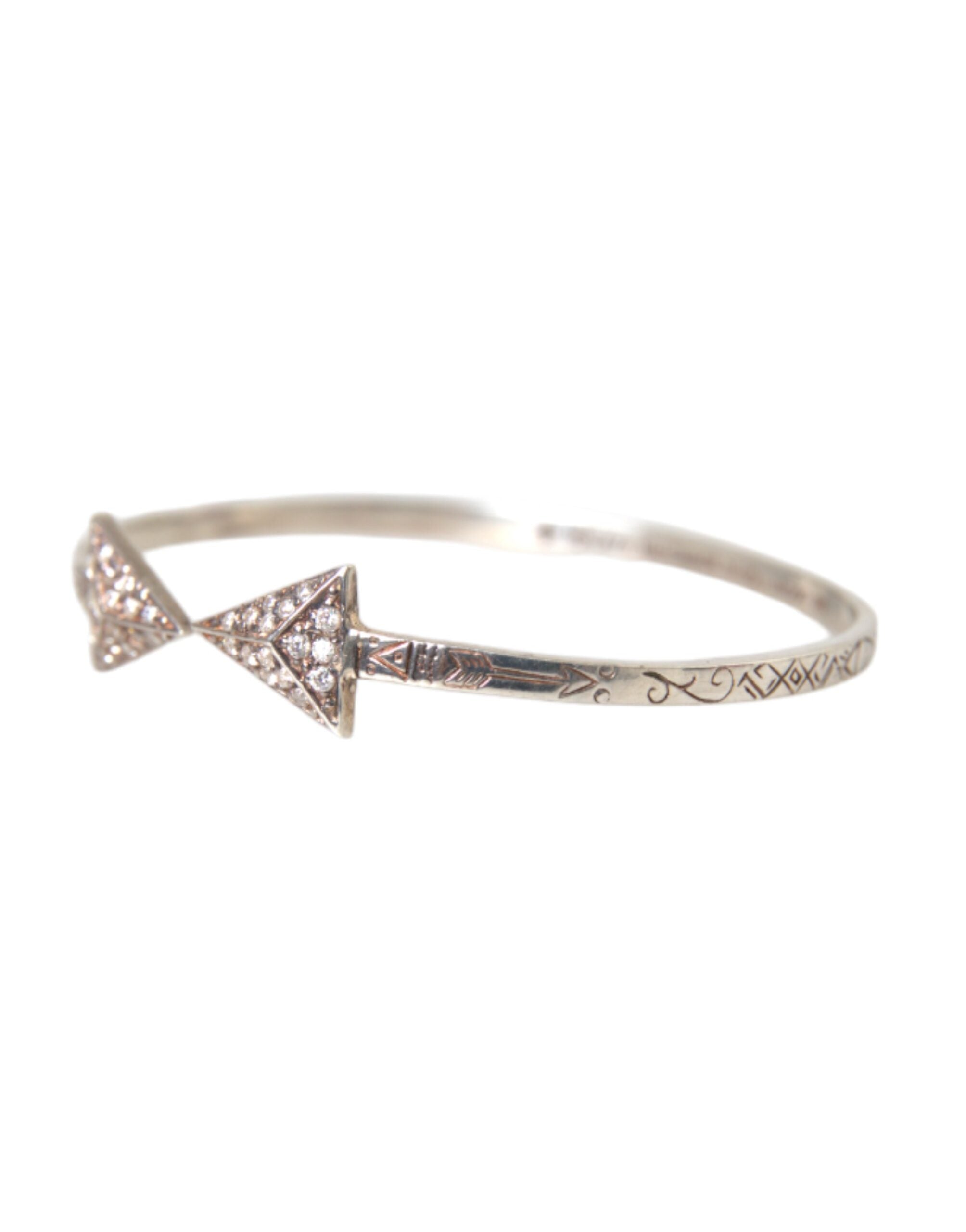 Arrow Crystal 925 Silver Bangle Bracelet Women - ventzia