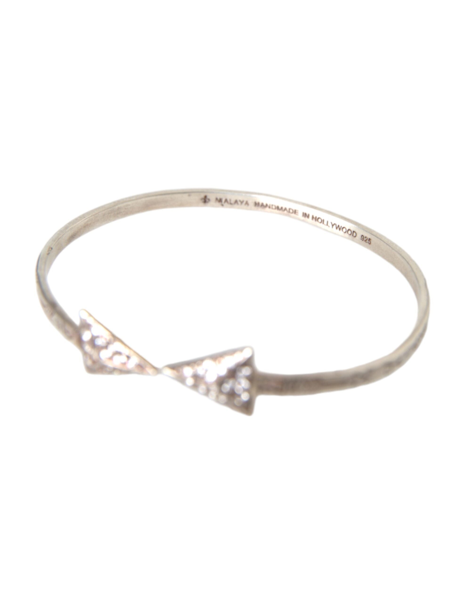 Arrow Crystal 925 Silver Bangle Bracelet Women - ventzia