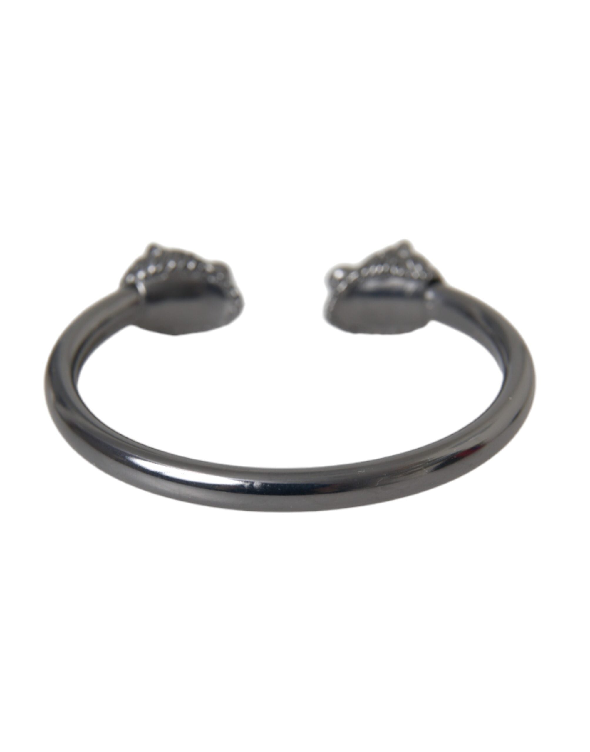 Black Rhodium Lion Bangle Bracelet Women - ventzia