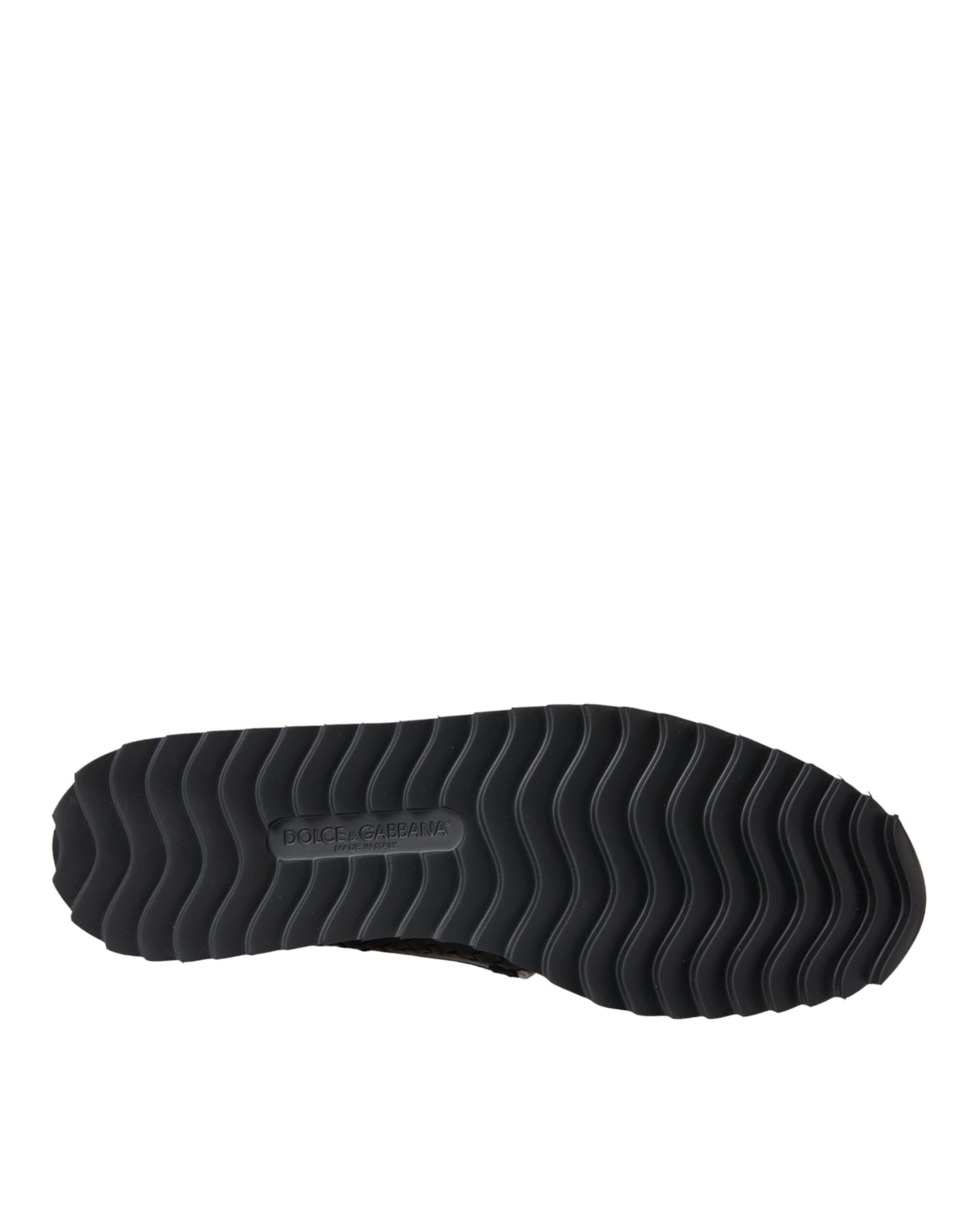 Black Woven Buffalo Leather Men Loafers Shoes - ventzia