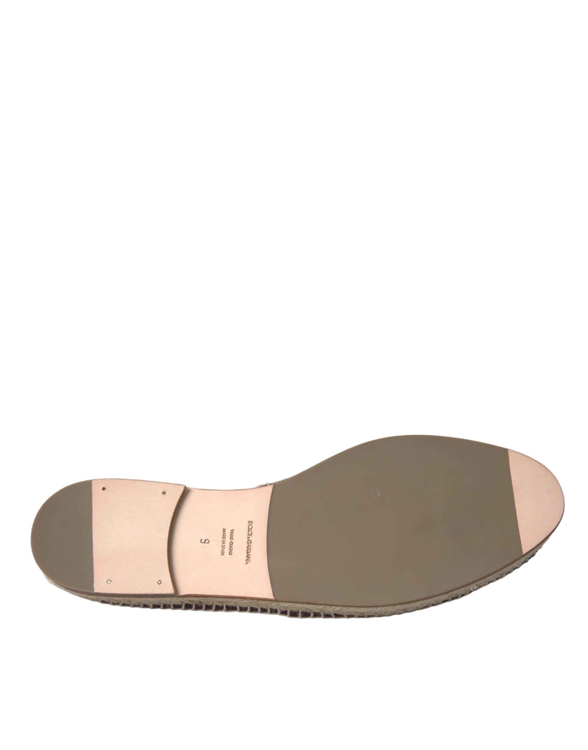 Brown Buffalo Leather Espadrille Flats Shoes - ventzia