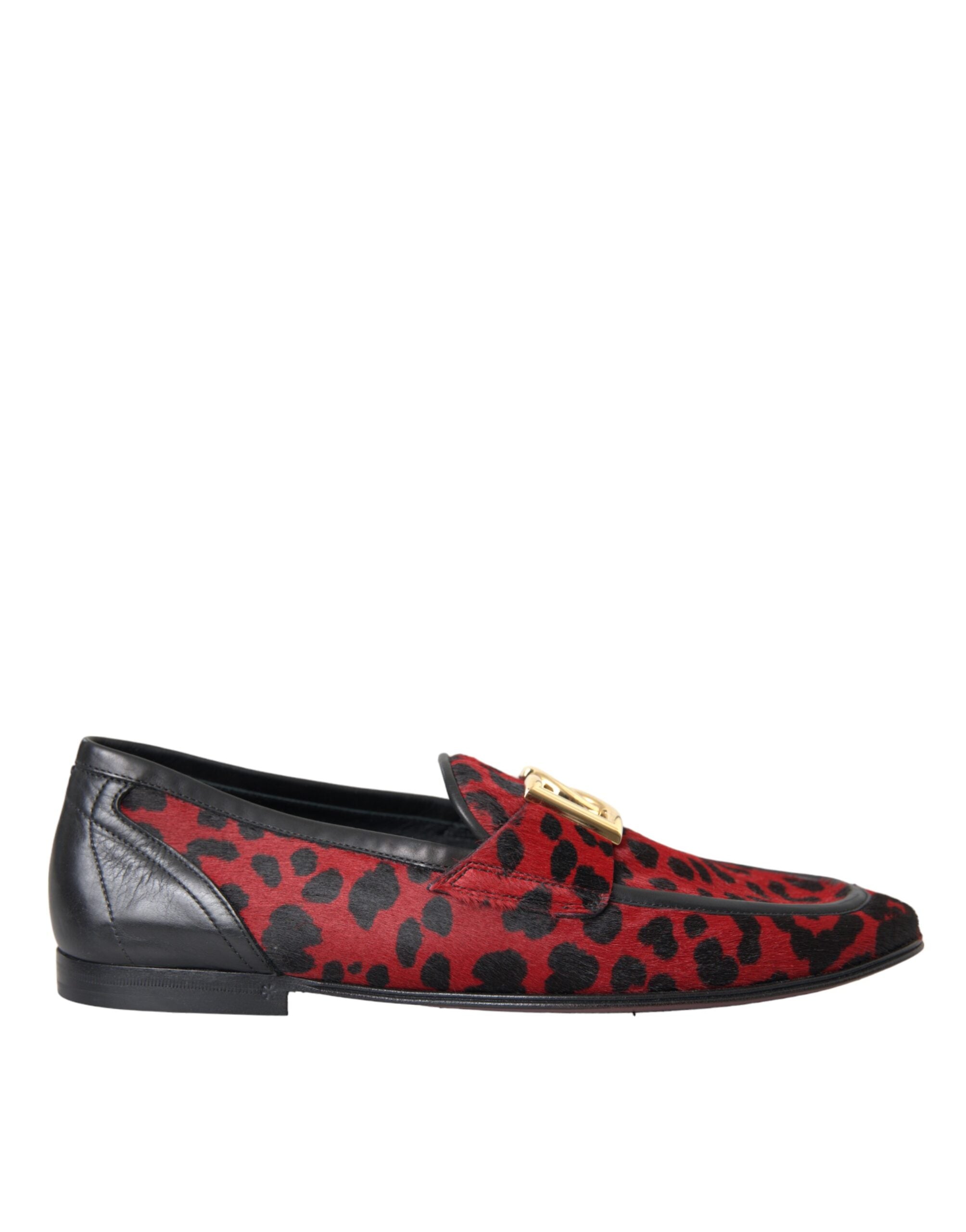 Red Black Leopard DG Loafers Formal Men Shoes - ventzia