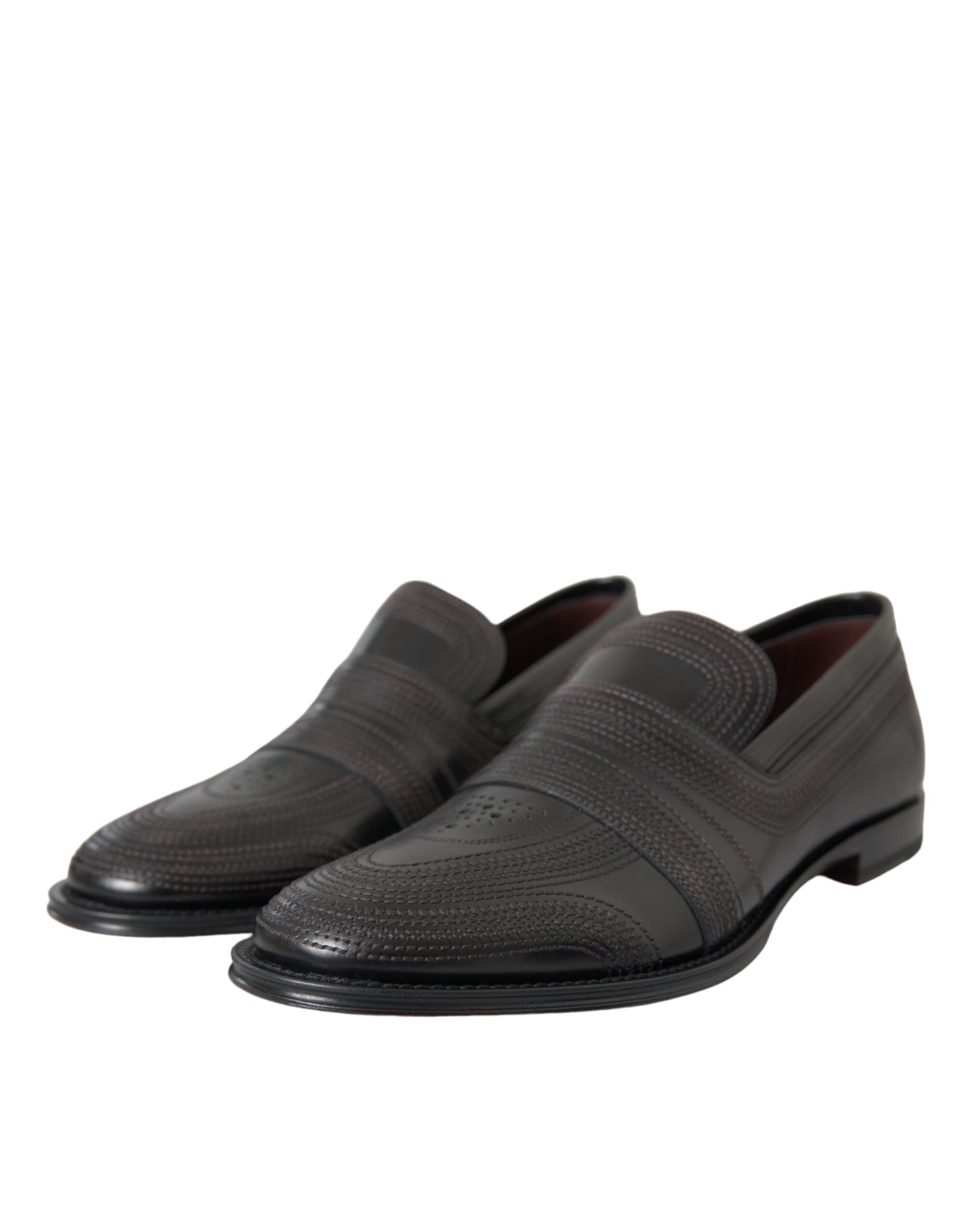 Black Brown Leather Loafer Men Dress Shoes - ventzia