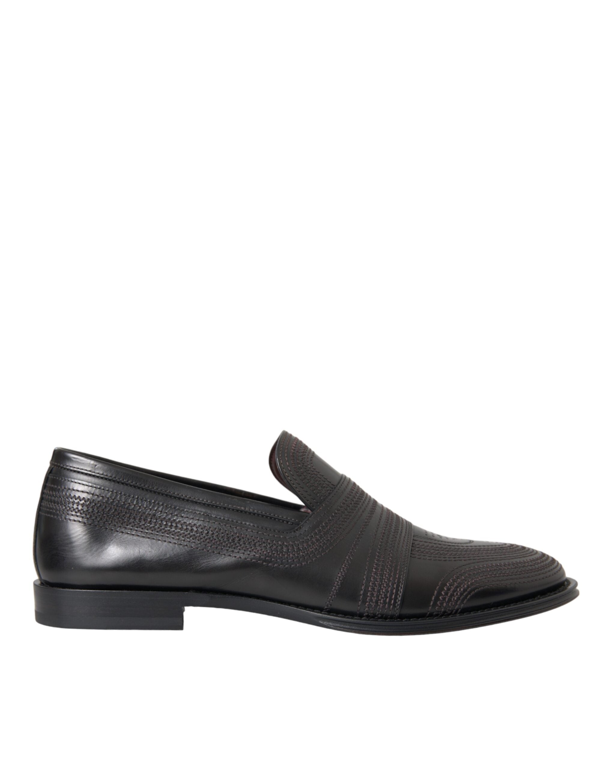 Black Brown Leather Loafer Men Dress Shoes - ventzia