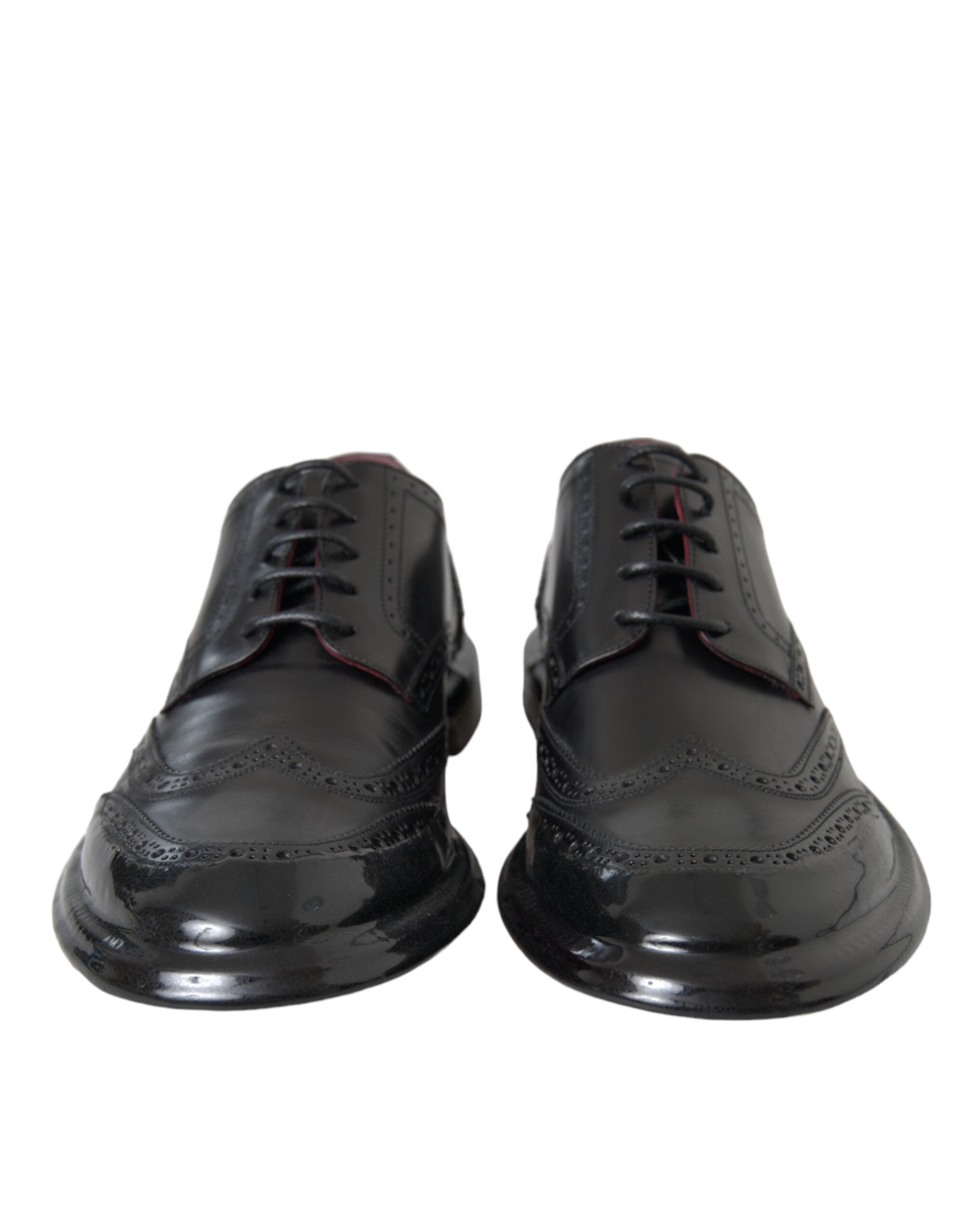 Black Leather Oxford Wingtip Formal Men Shoes - ventzia