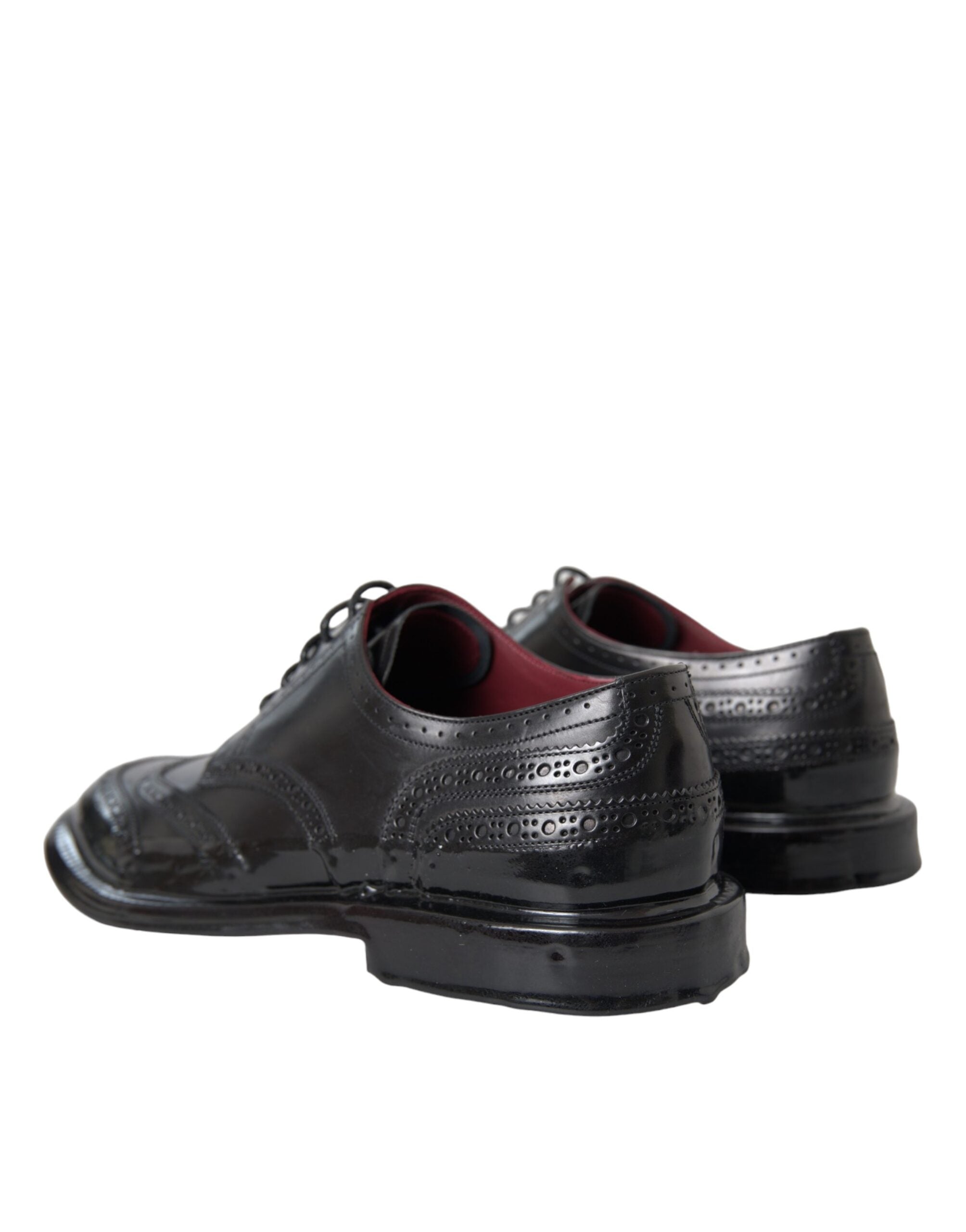 Black Leather Oxford Wingtip Formal Men Shoes - ventzia