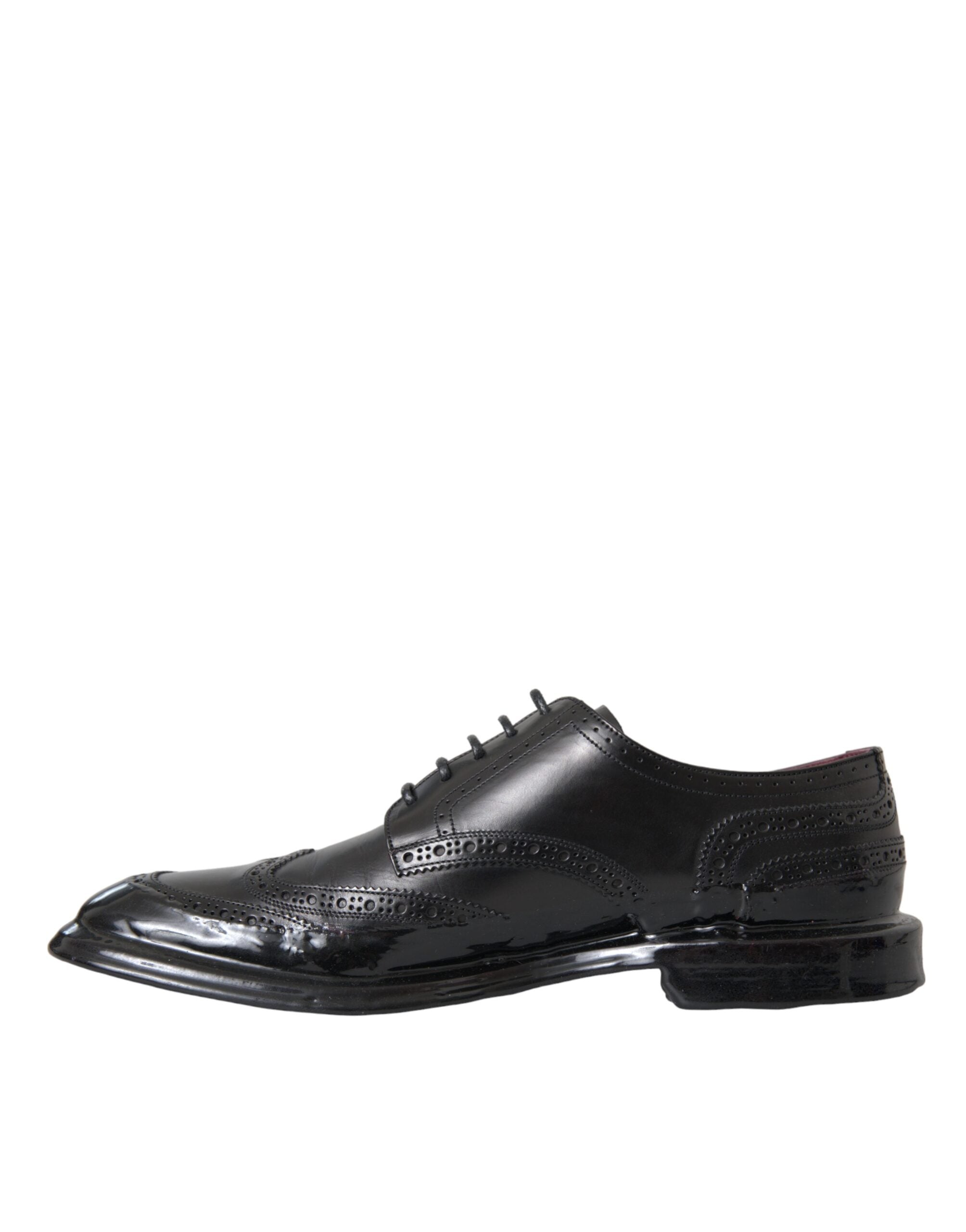 Black Leather Oxford Wingtip Formal Men Shoes - ventzia