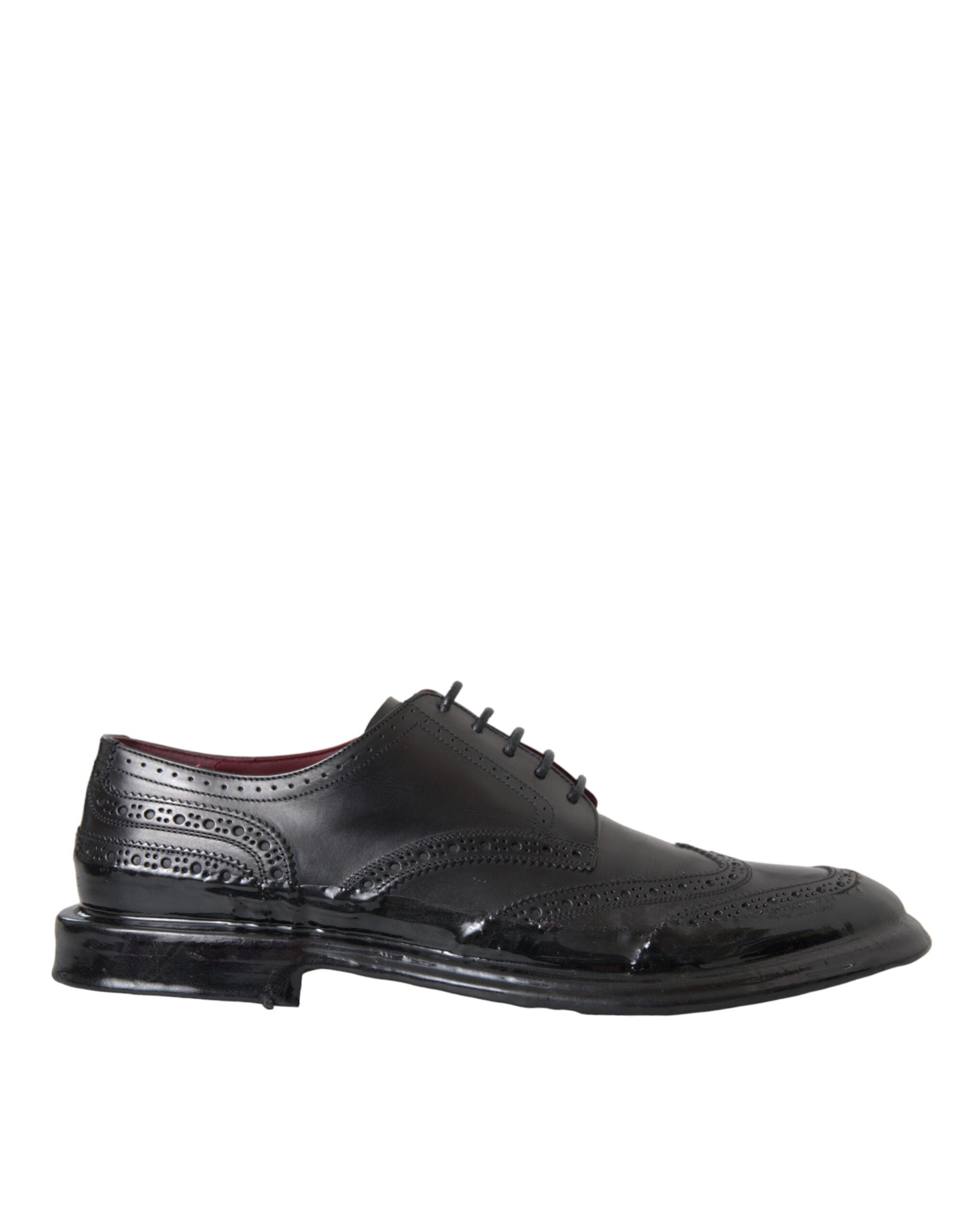 Black Leather Oxford Wingtip Formal Men Shoes - ventzia