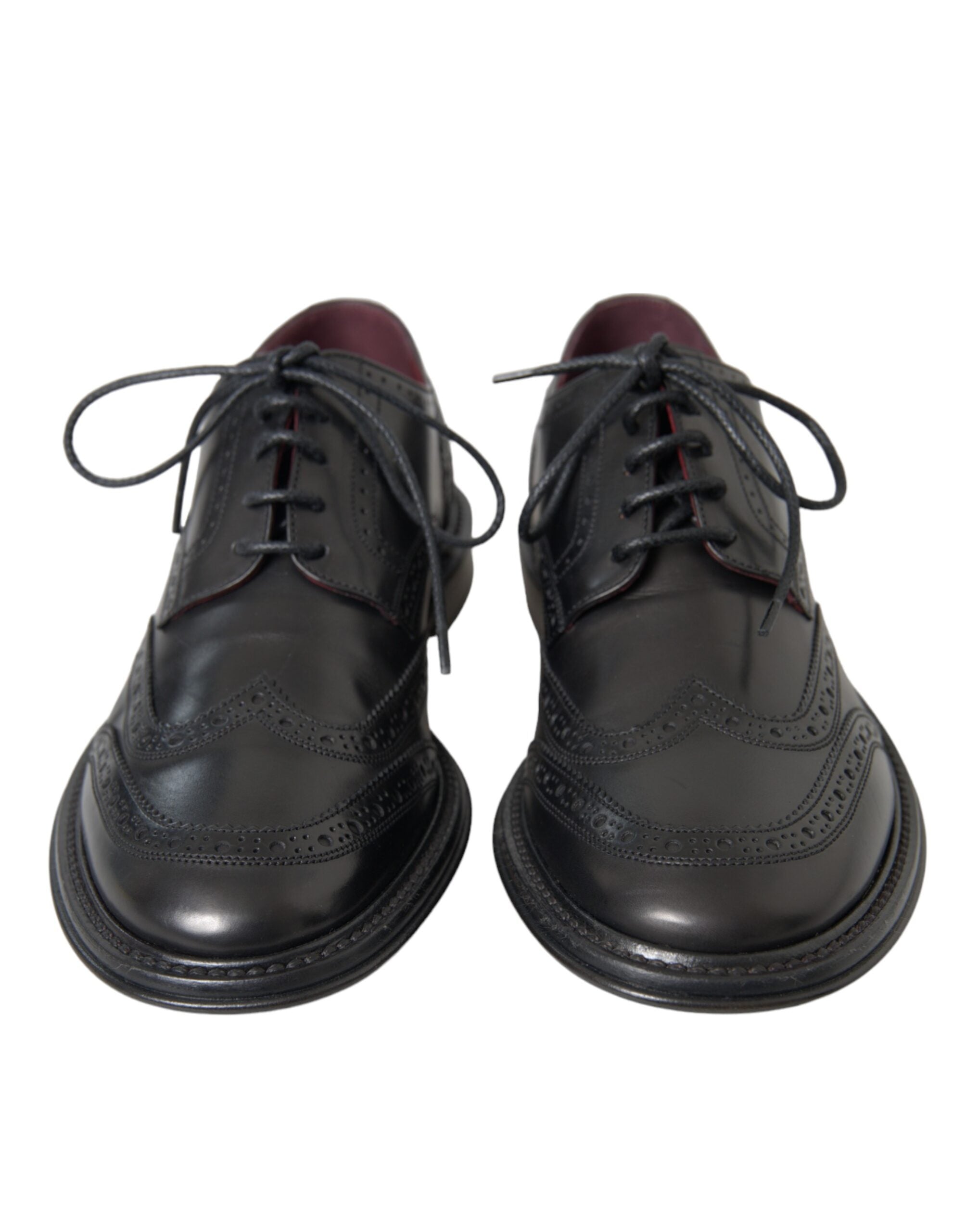 Black Leather Oxford Wingtip Formal Men Shoes - ventzia