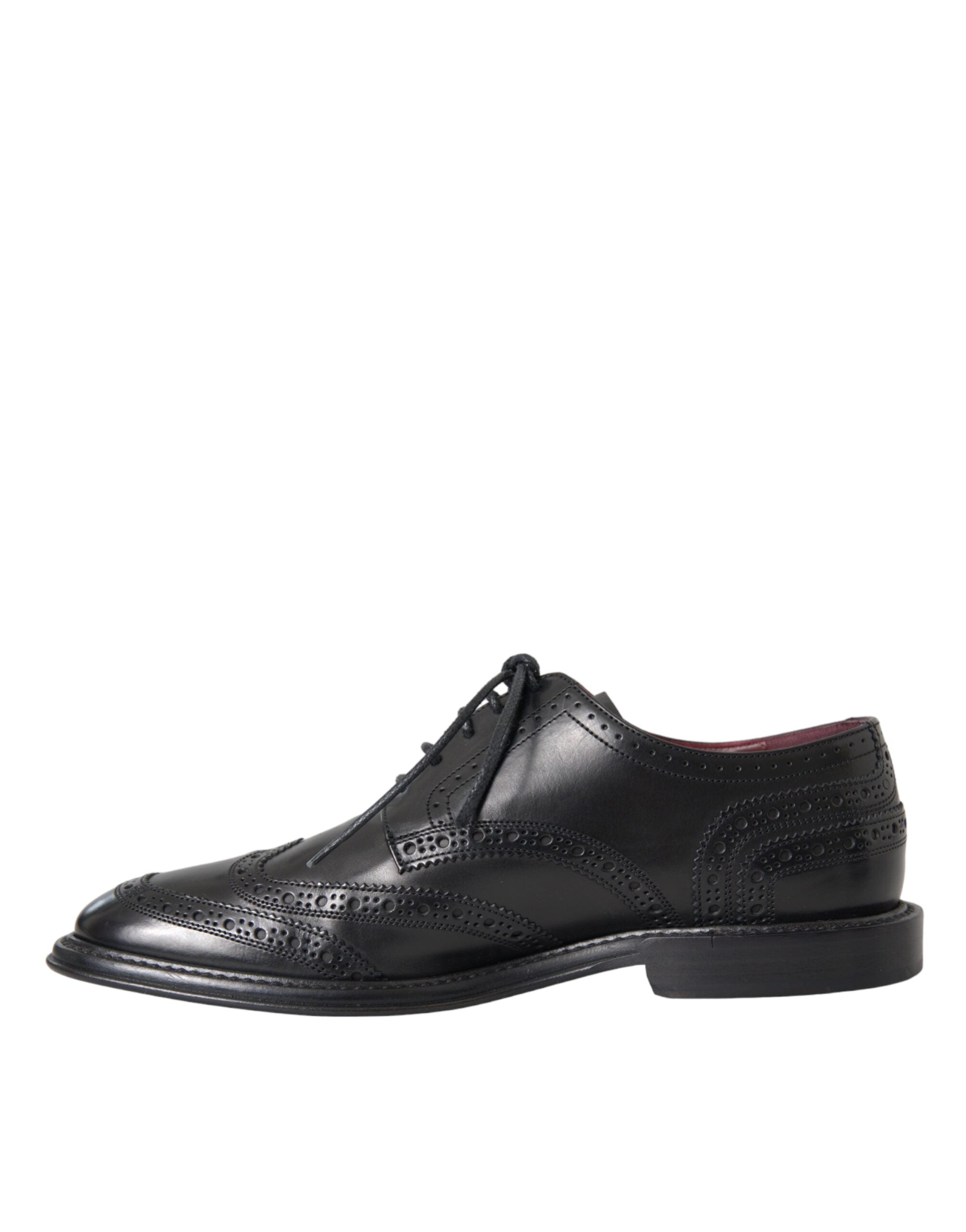 Black Leather Oxford Wingtip Formal Men Shoes - ventzia