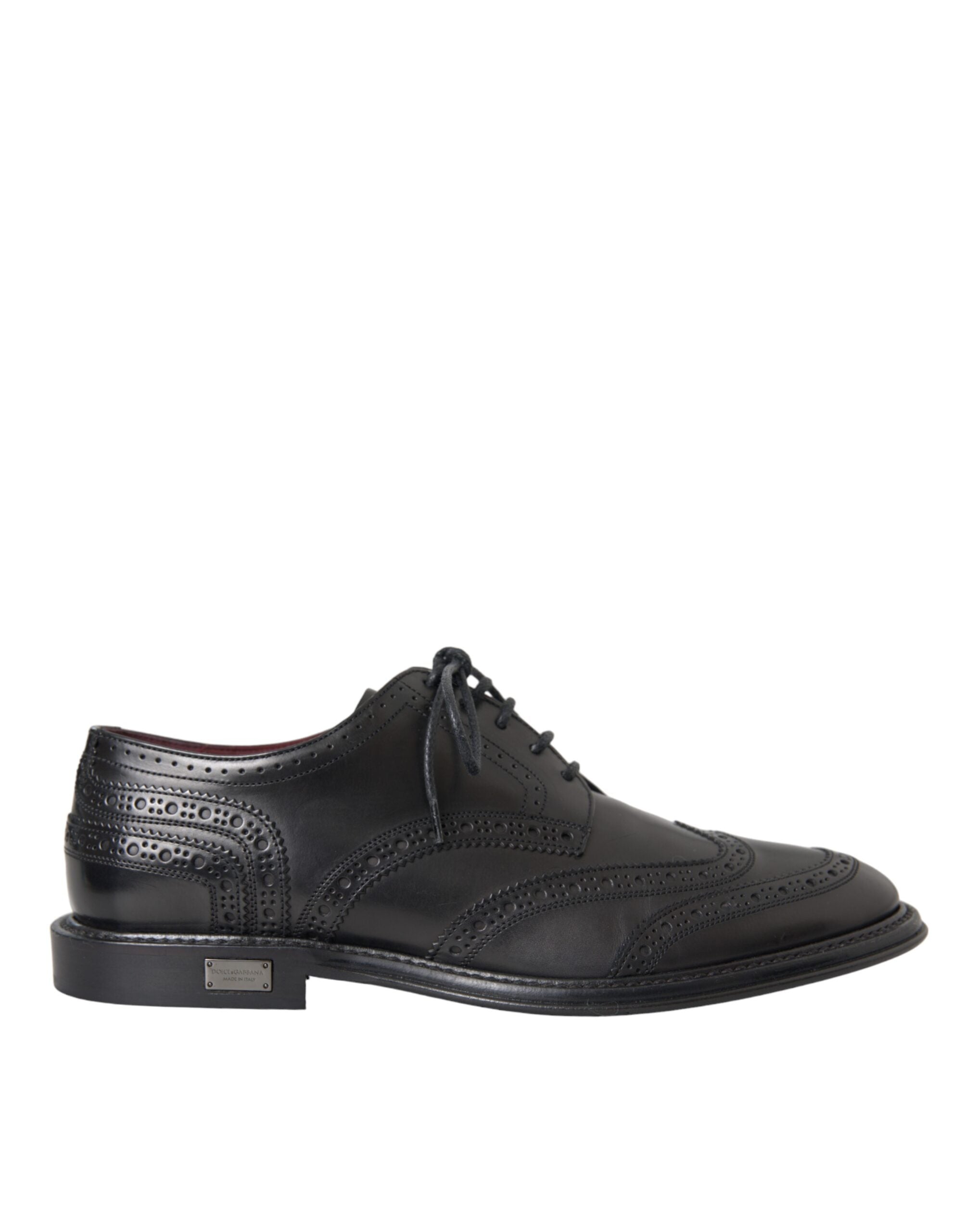 Black Leather Oxford Wingtip Formal Men Shoes - ventzia
