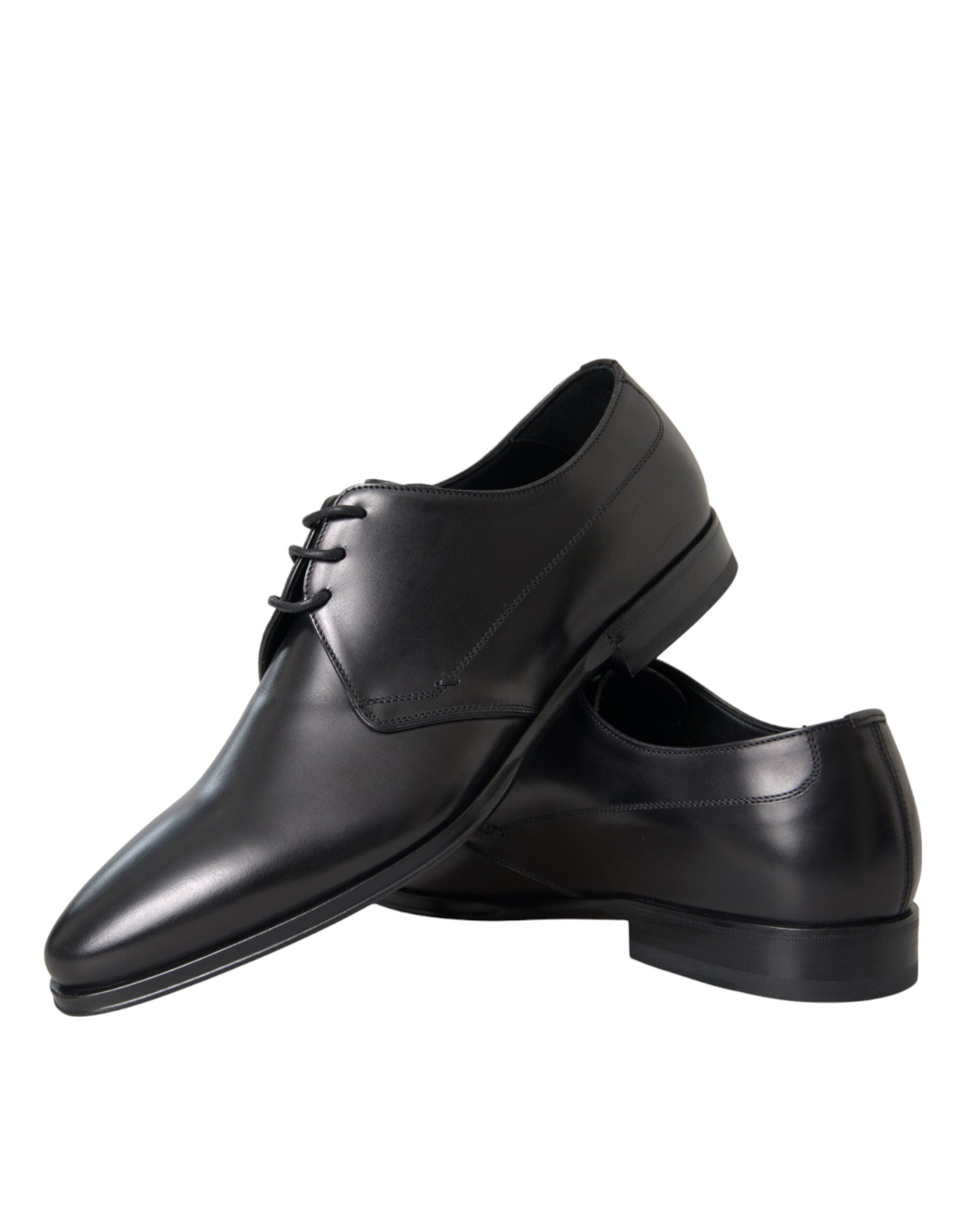 Black Leather Derby Formal Dress Men Shoes - ventzia