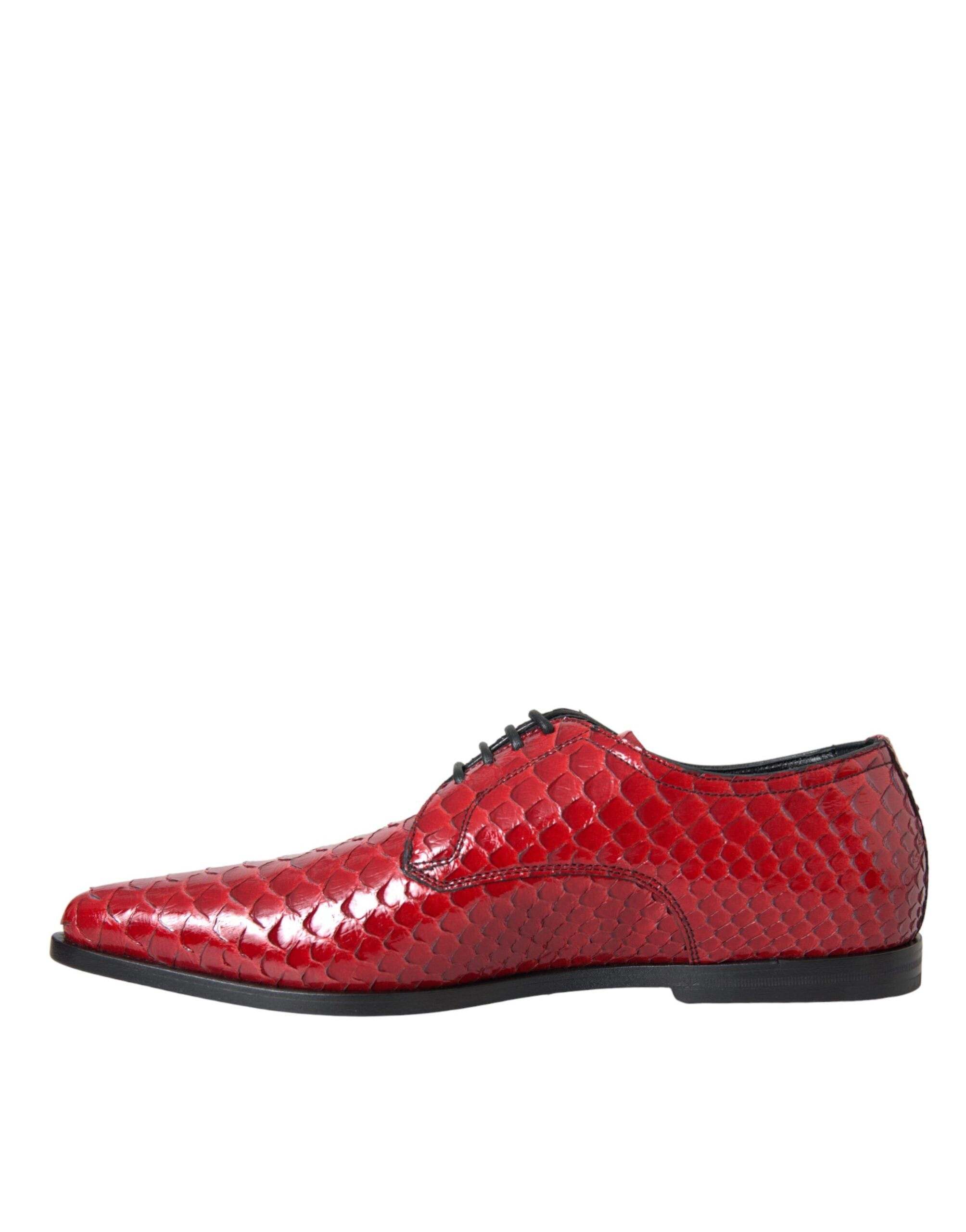 Red Textured Varnished Derby Men Formal Shoes - ventzia