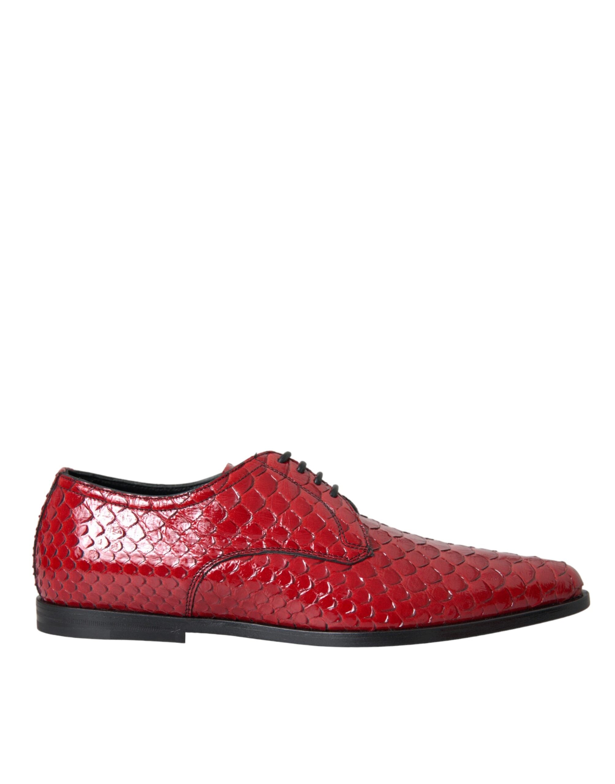 Red Textured Varnished Derby Men Formal Shoes - ventzia