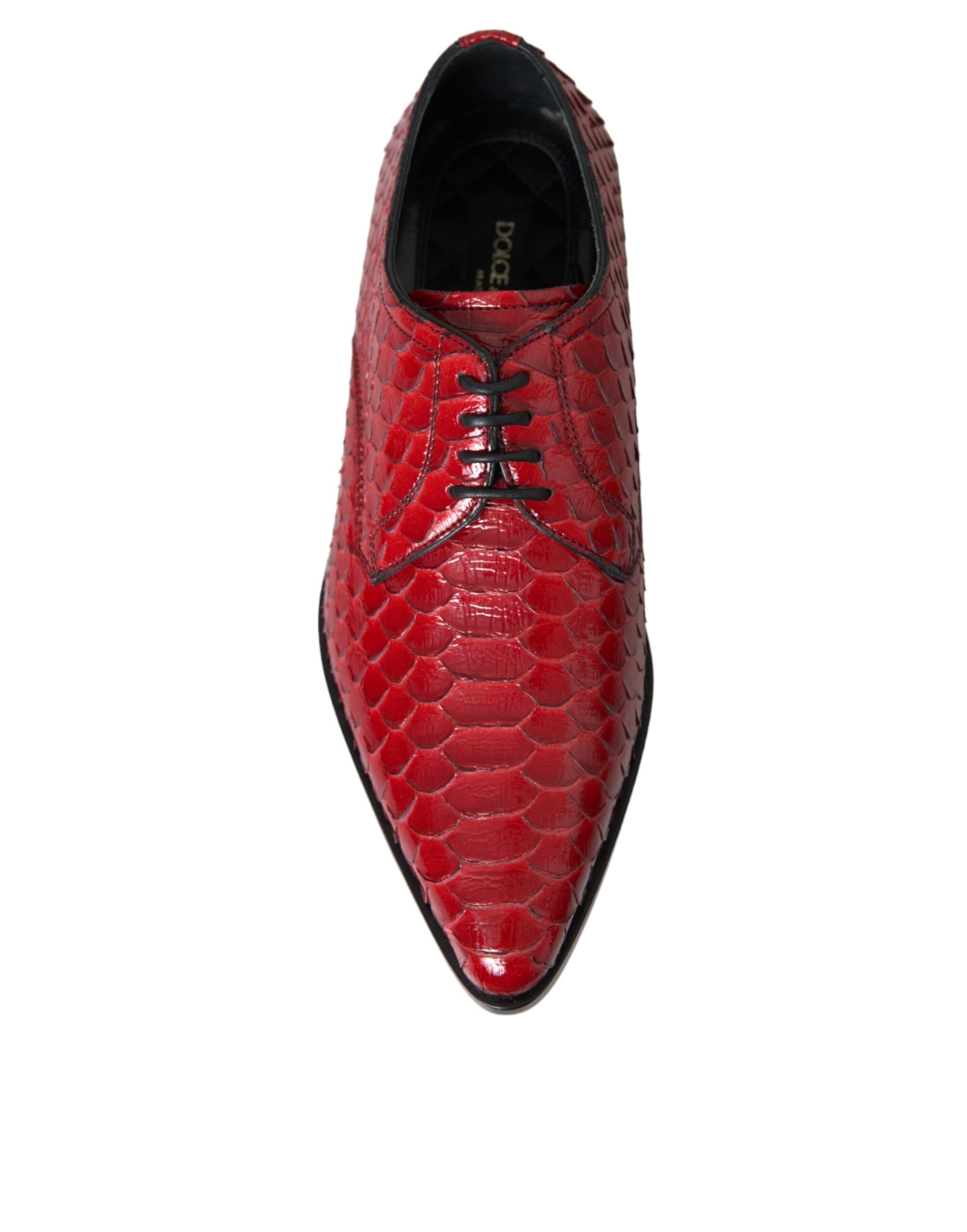 Red Textured Varnished Derby Men Formal Shoes - ventzia