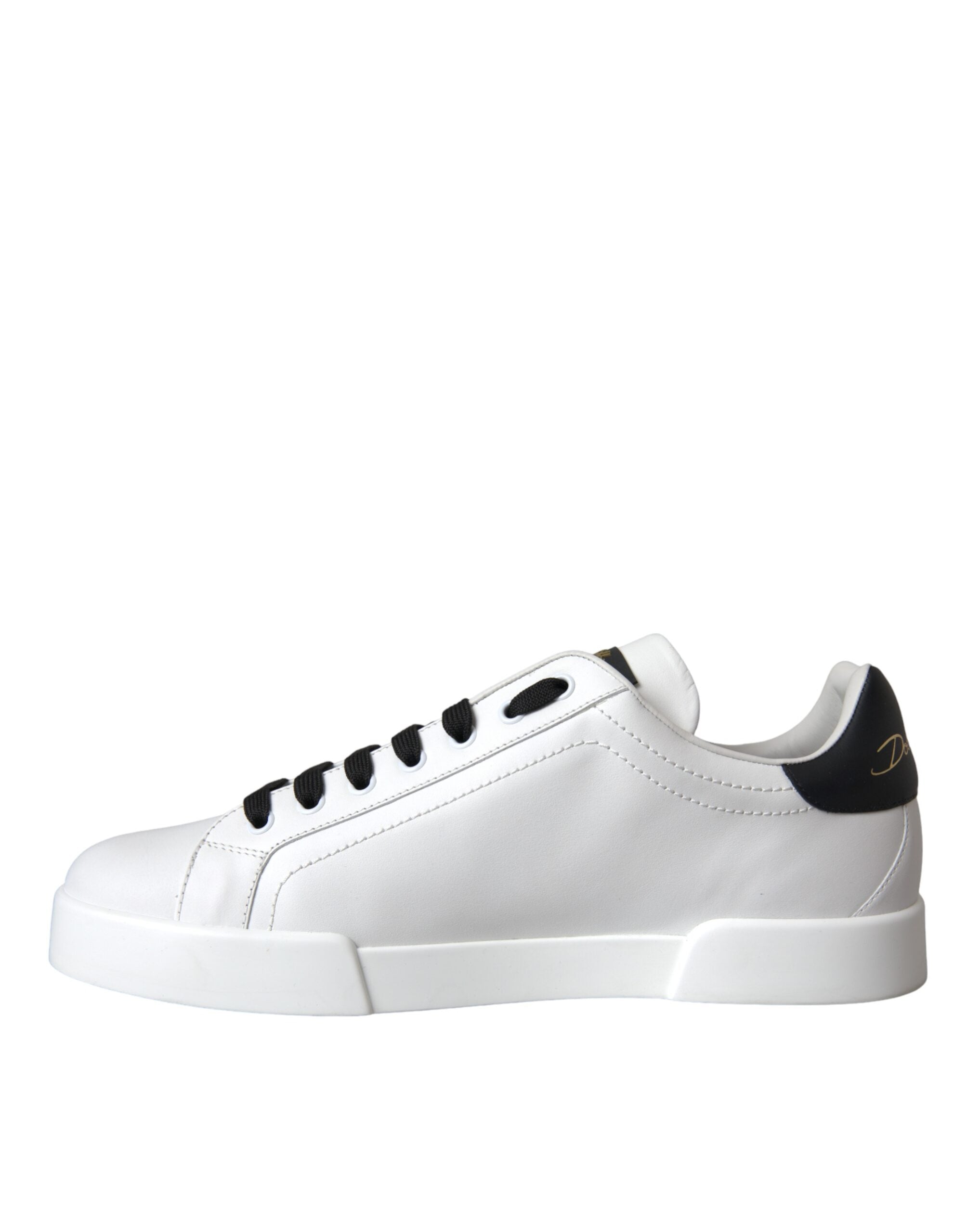 White Leather DG Logo Casual Low Top Sneakers Shoes - ventzia
