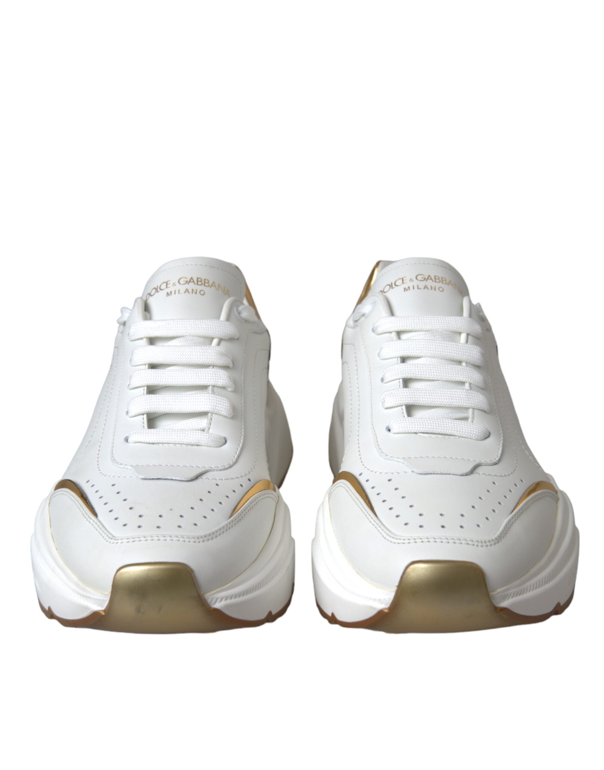 White Gold DAYMASTER Leather Sneakers Shoes - ventzia