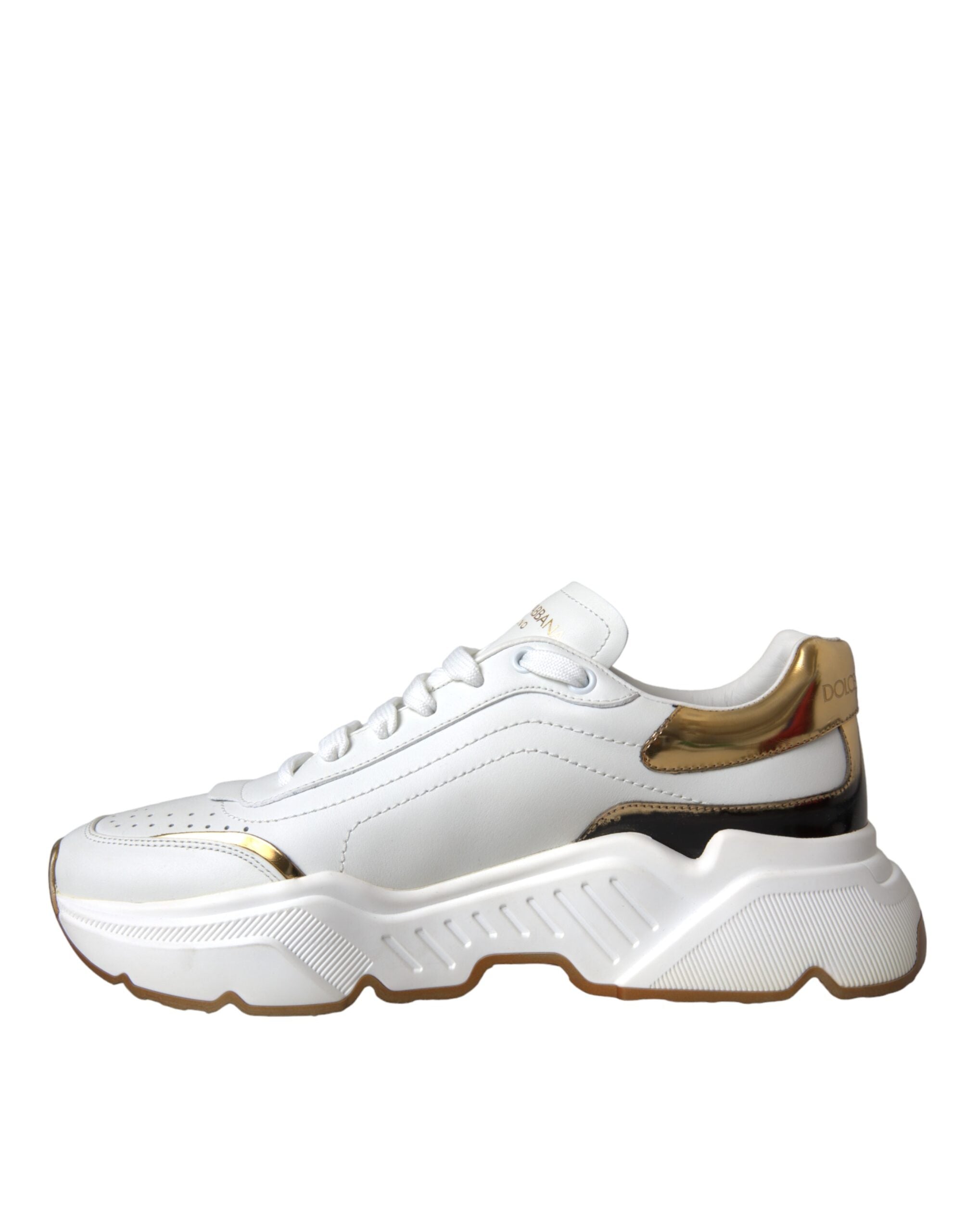 White Gold DAYMASTER Leather Sneakers Shoes - ventzia