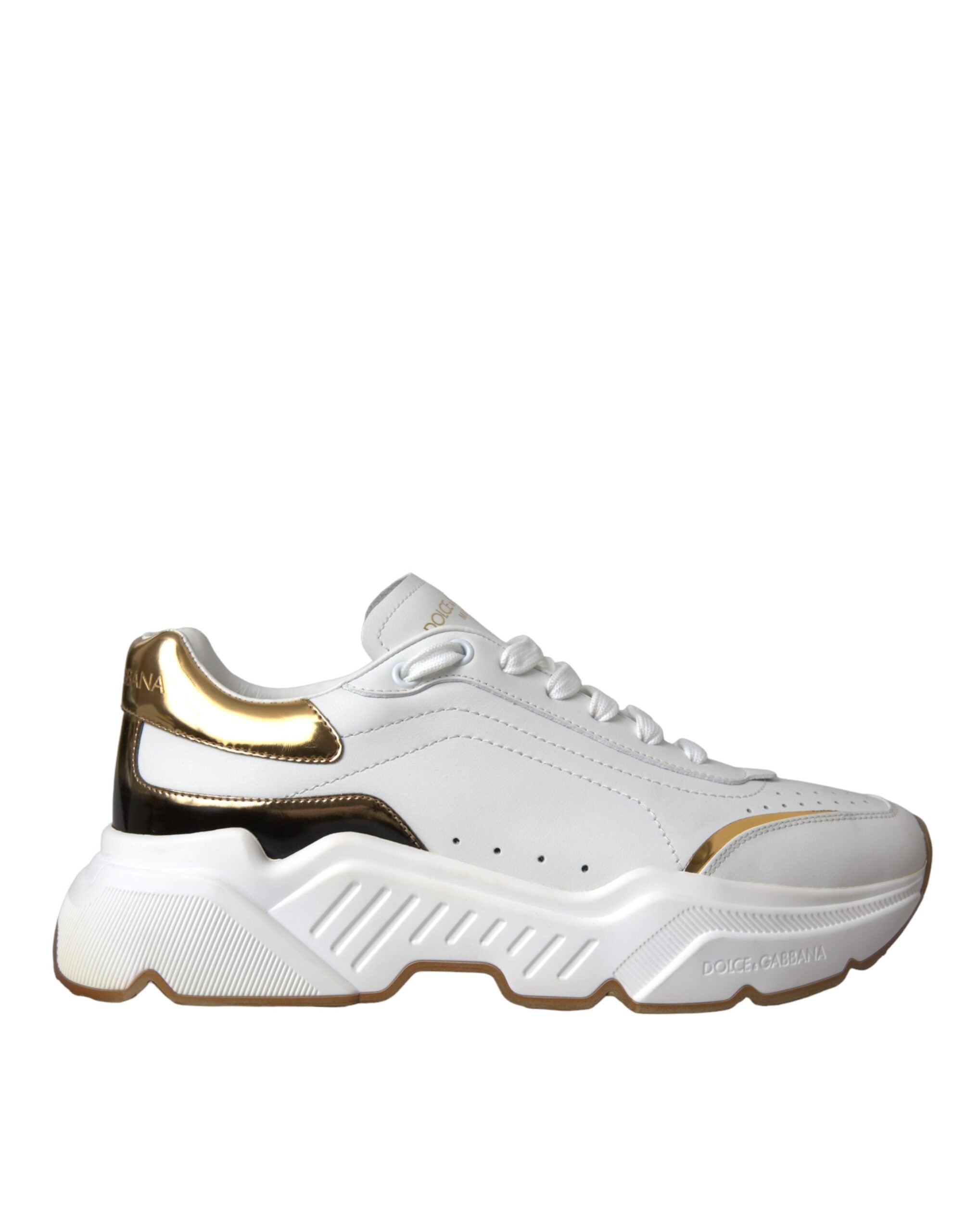 White Gold DAYMASTER Leather Sneakers Shoes - ventzia