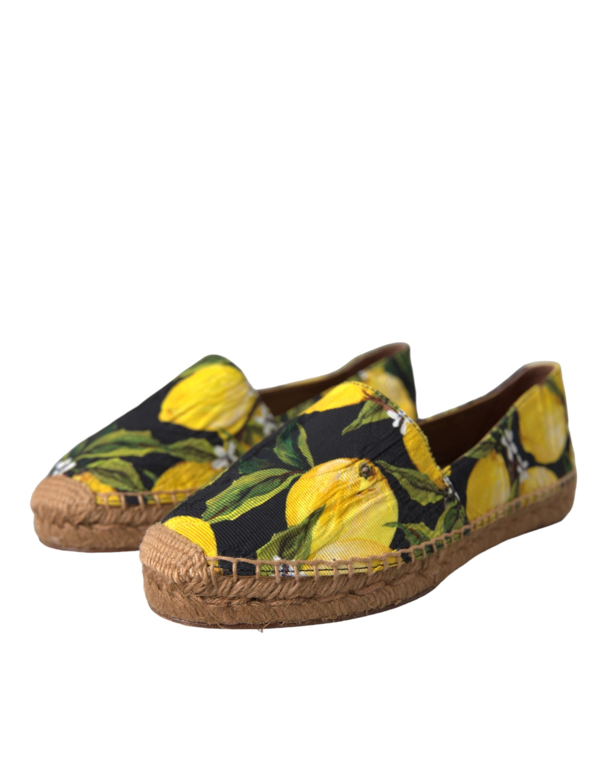Multicolor Lemon Slip On Espadrilles Shoes - ventzia