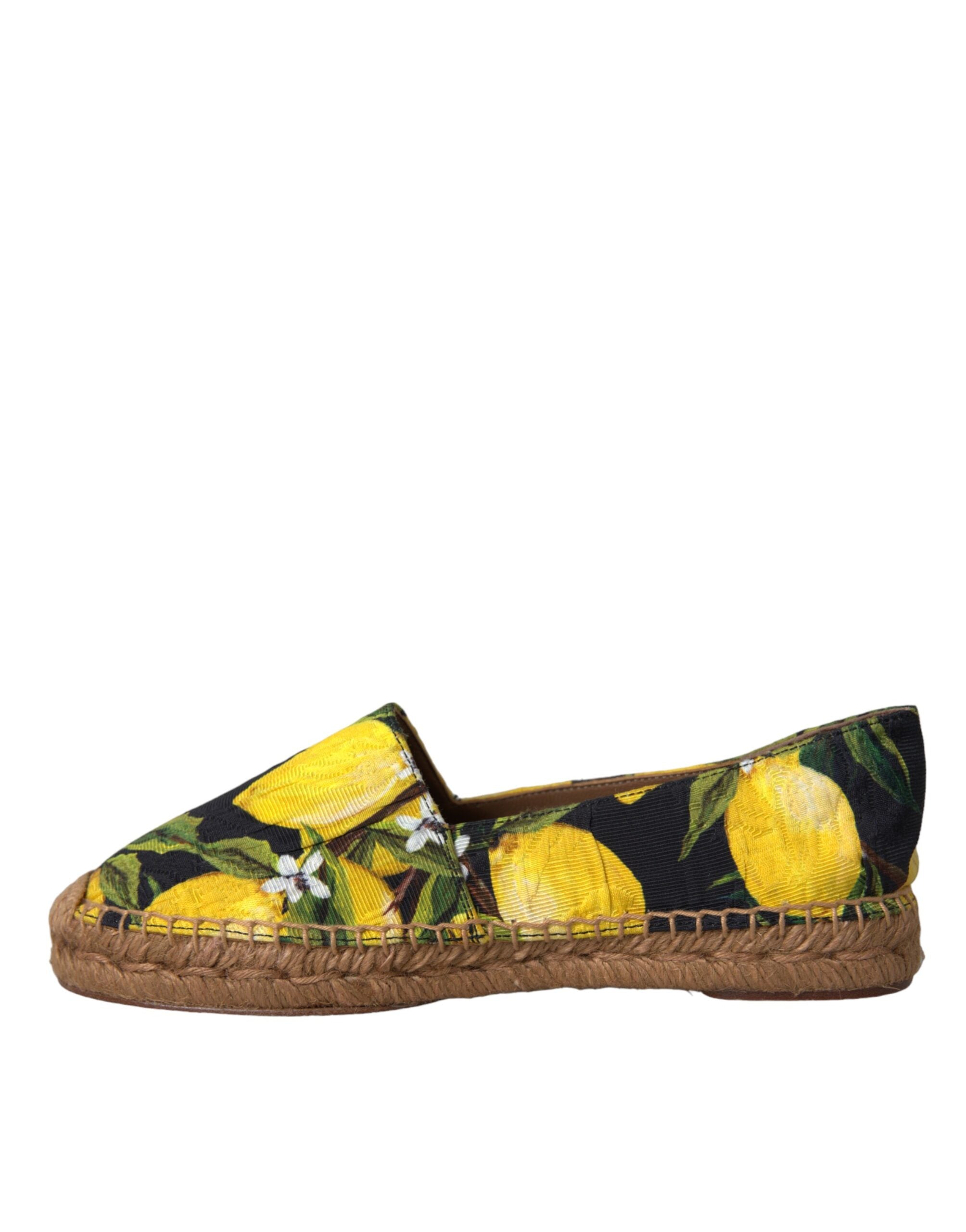 Multicolor Lemon Slip On Espadrilles Shoes - ventzia