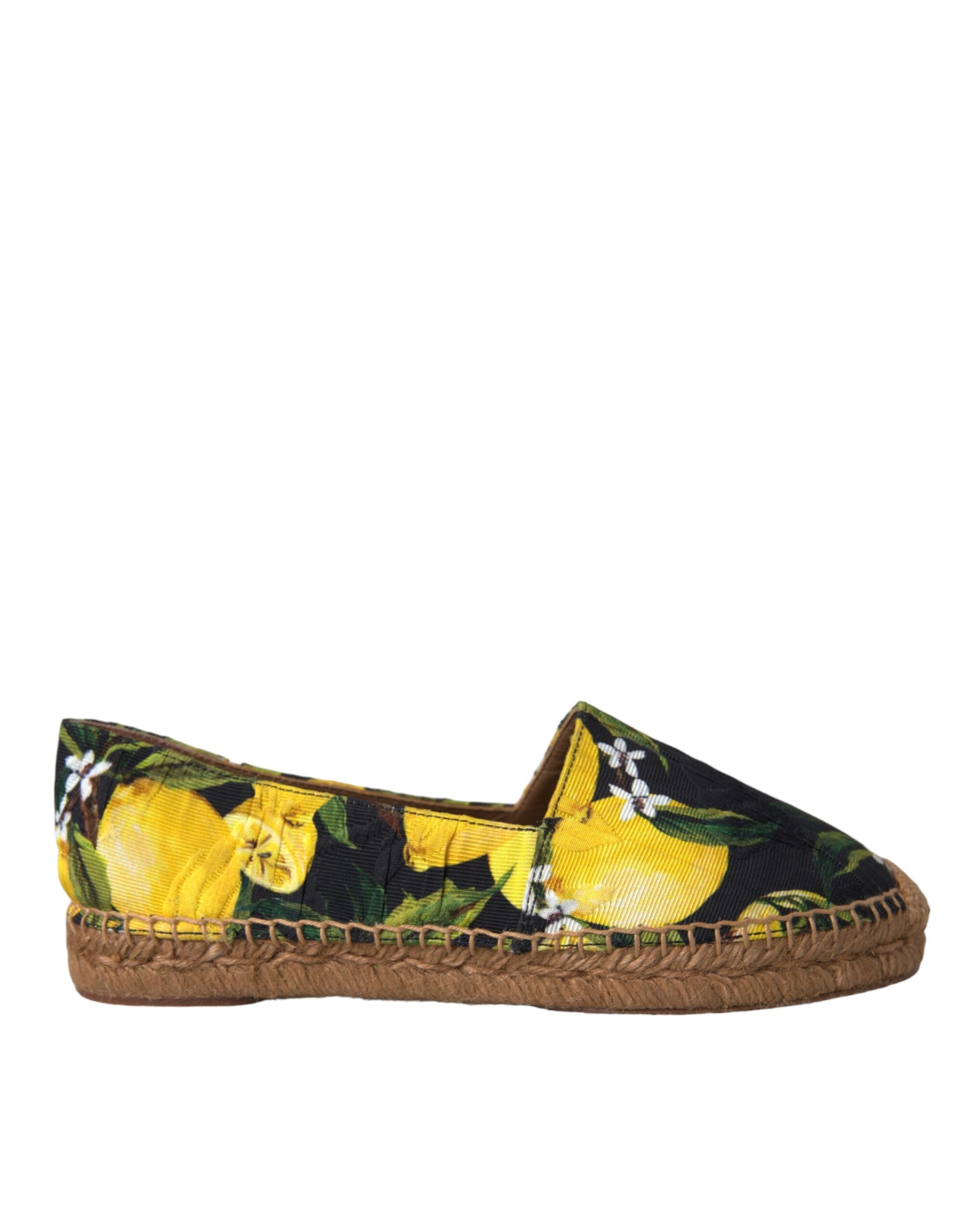 Multicolor Lemon Slip On Espadrilles Shoes - ventzia