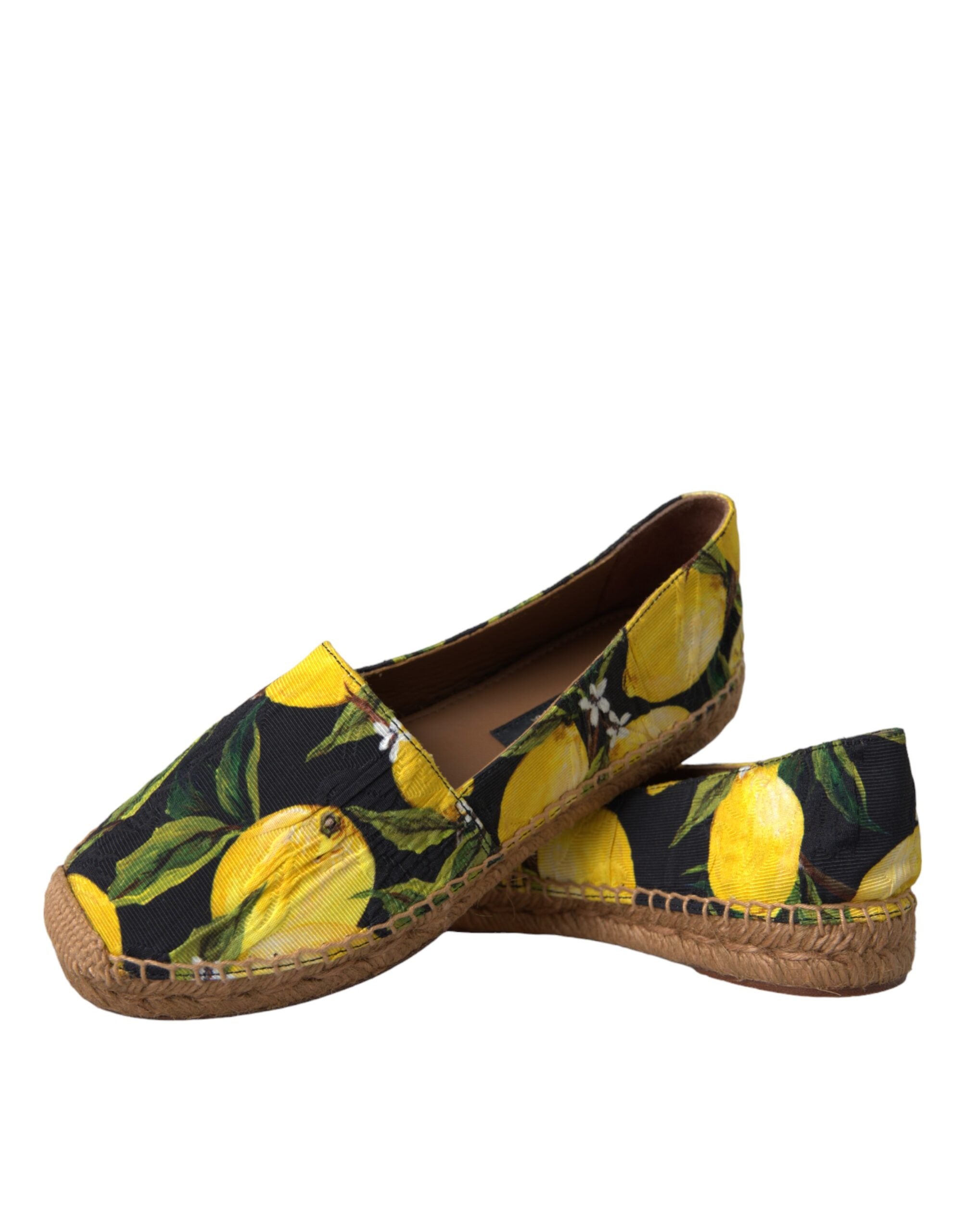 Multicolor Lemon Slip On Espadrilles Shoes - ventzia