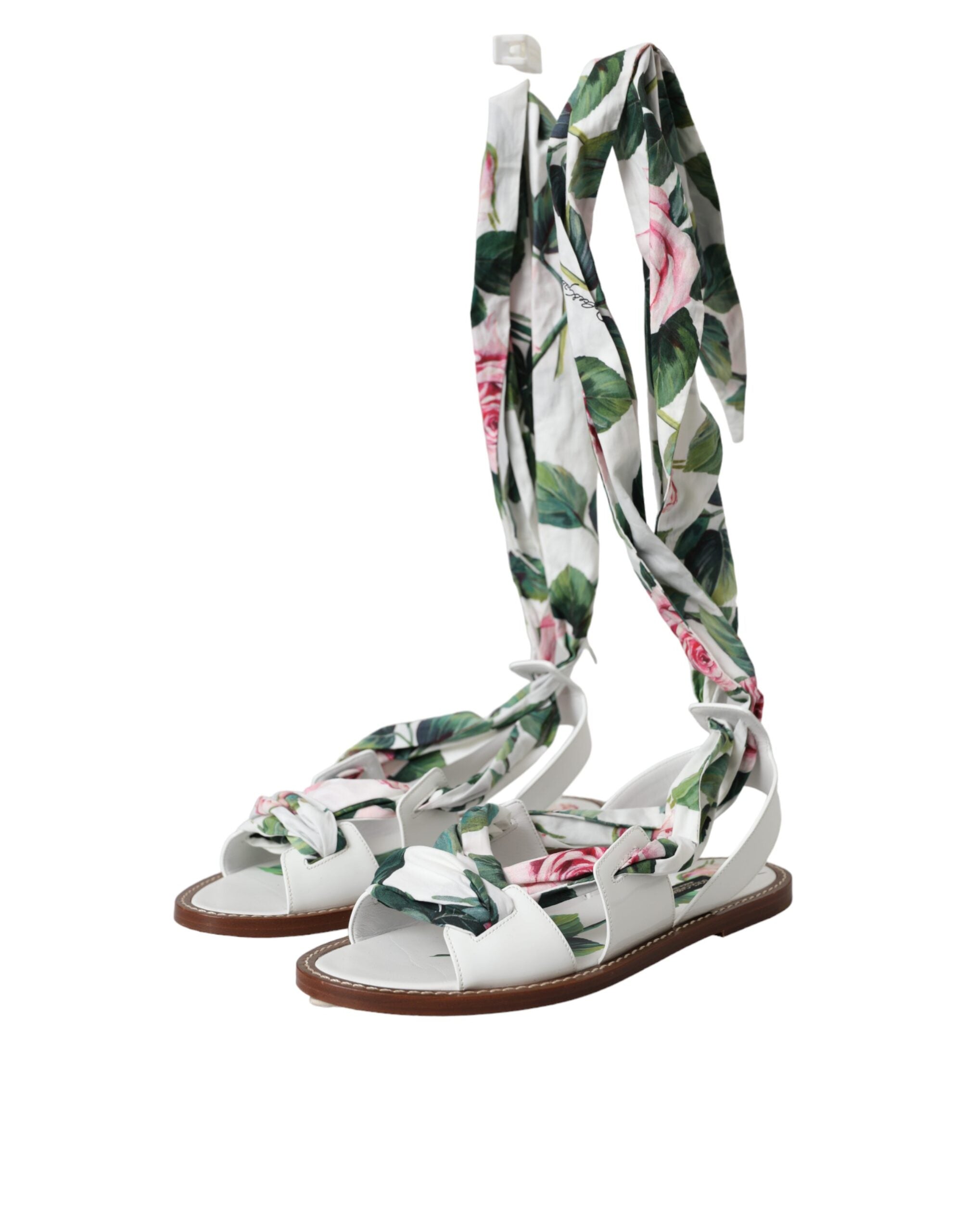 Multicolor Floral Print Ankle Wrap Sandals Shoes - ventzia