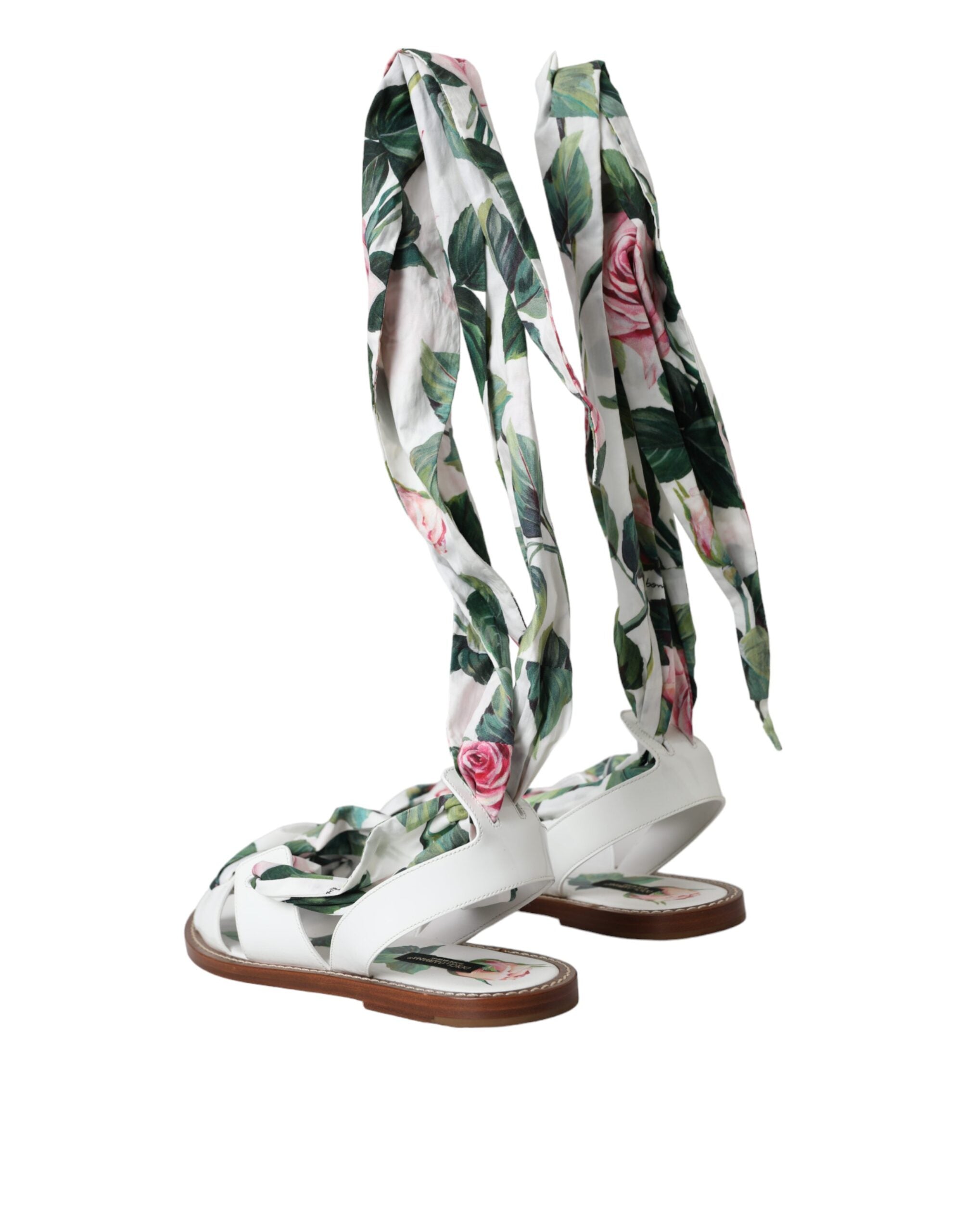 Multicolor Floral Print Ankle Wrap Sandals Shoes - ventzia